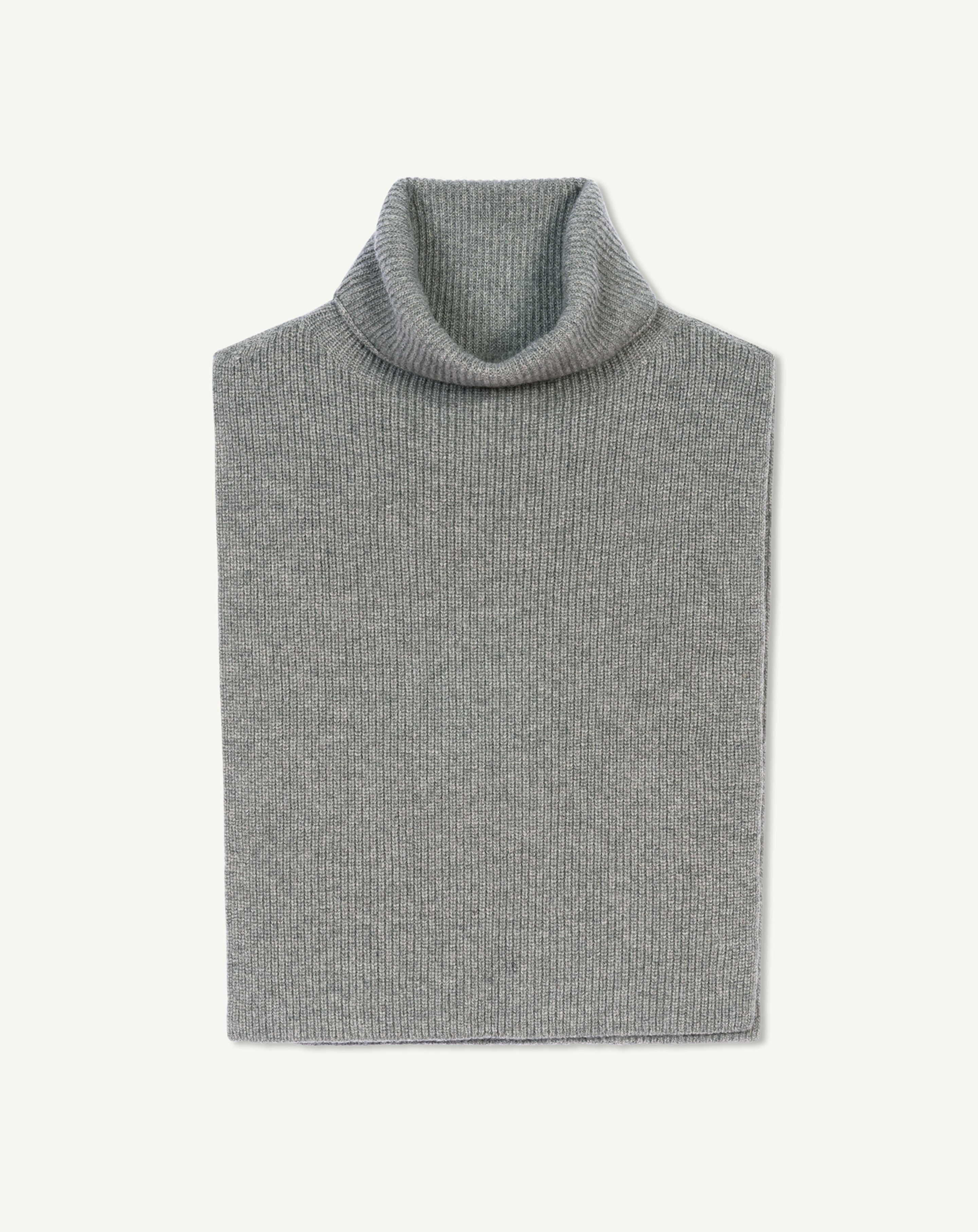 Plastron col roulé-GRIS METEORITE-100% cachemire