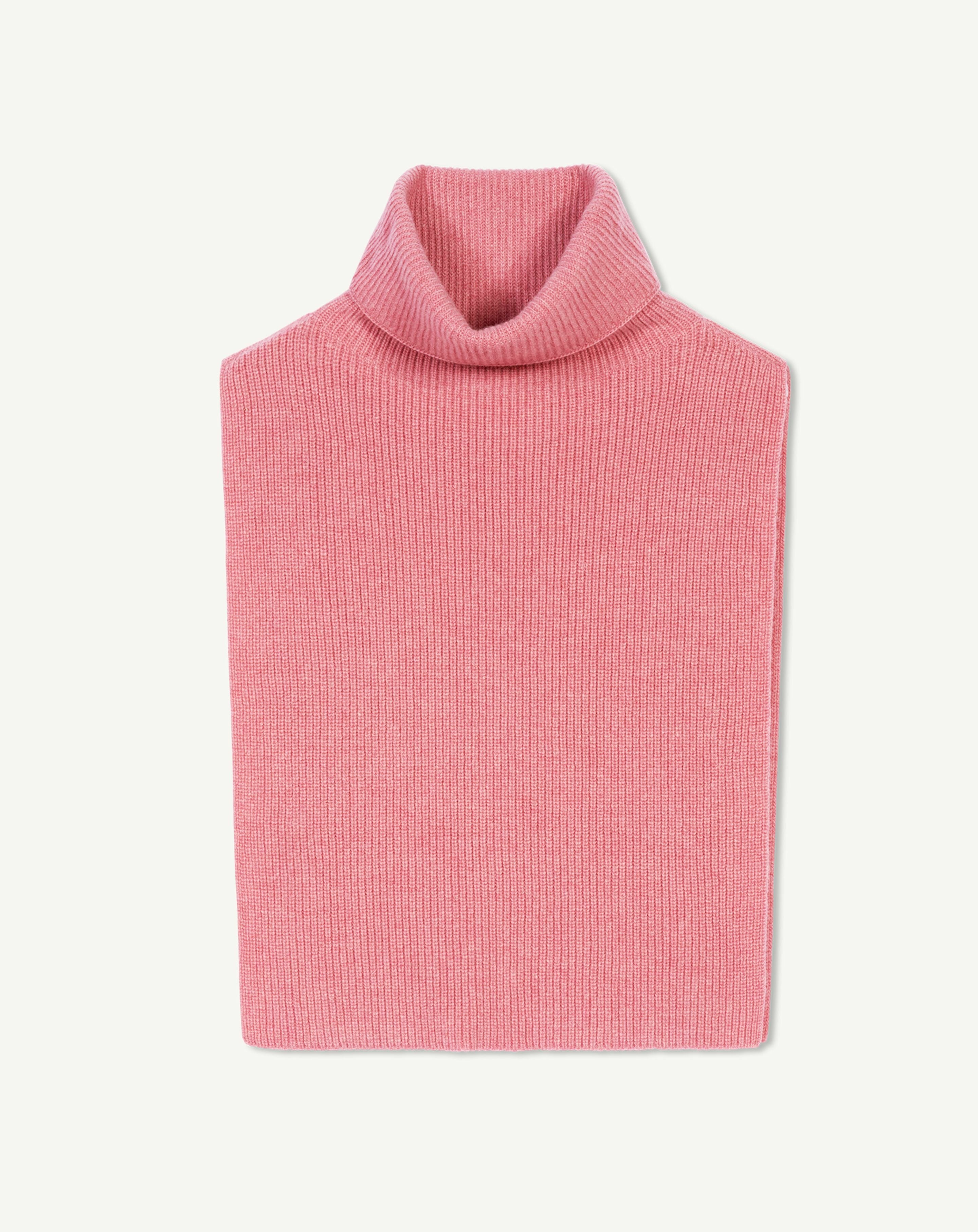 Plastron col roulé-ROSE CAMEO-100% cachemire