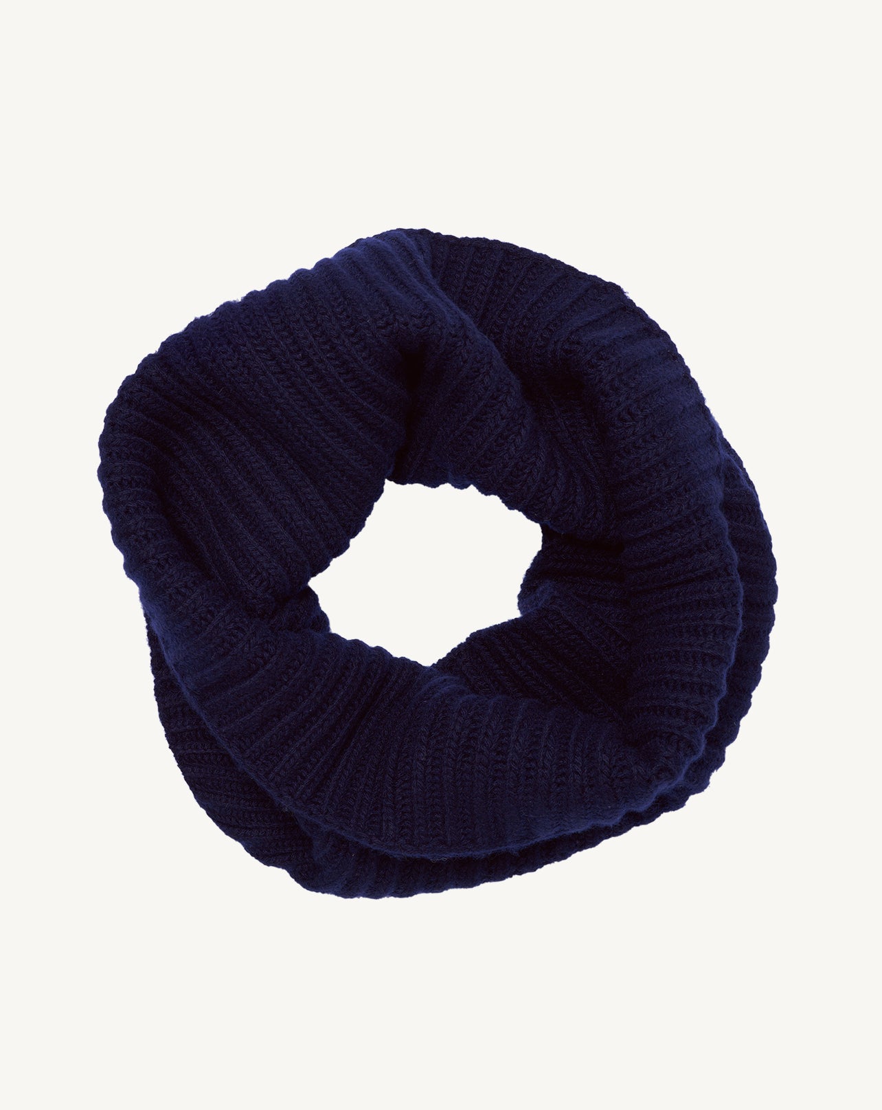 Snood à côtes-MARINE-100% cachemire