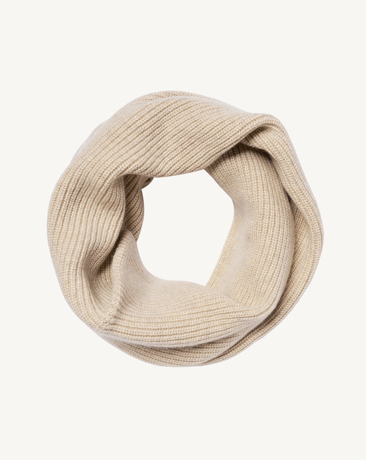 Ribbed snood in Cachemire Women oat beige | Eric Bompard