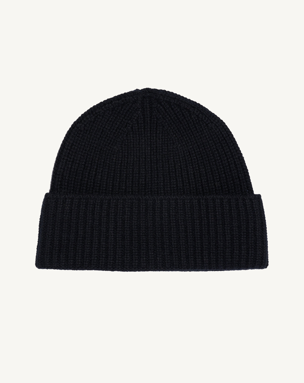Bonnet à côtes-NOIR-100% cachemire
