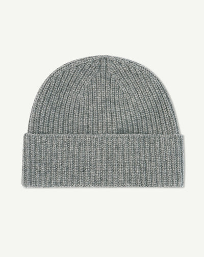 Bonnet à côtes-GRIS METEORITE-100% cachemire