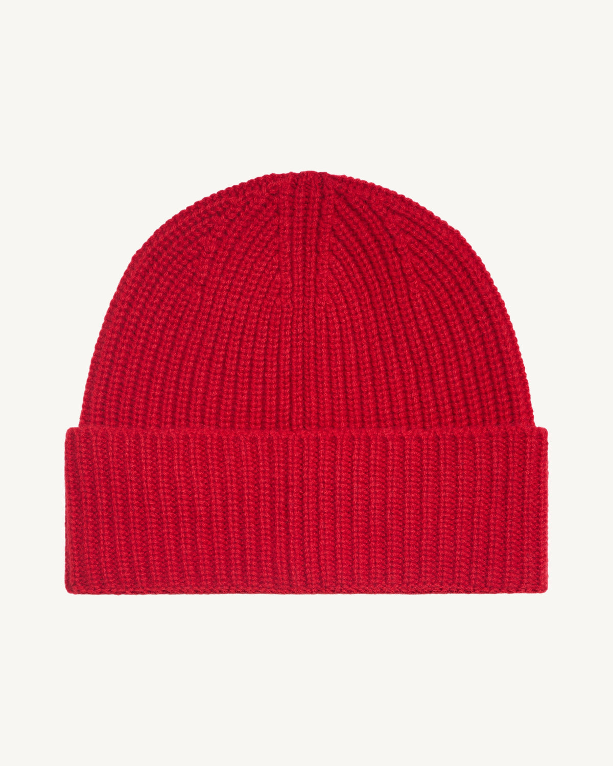 Bonnet à côtes-ROUGE QUARANTE-100% cachemire