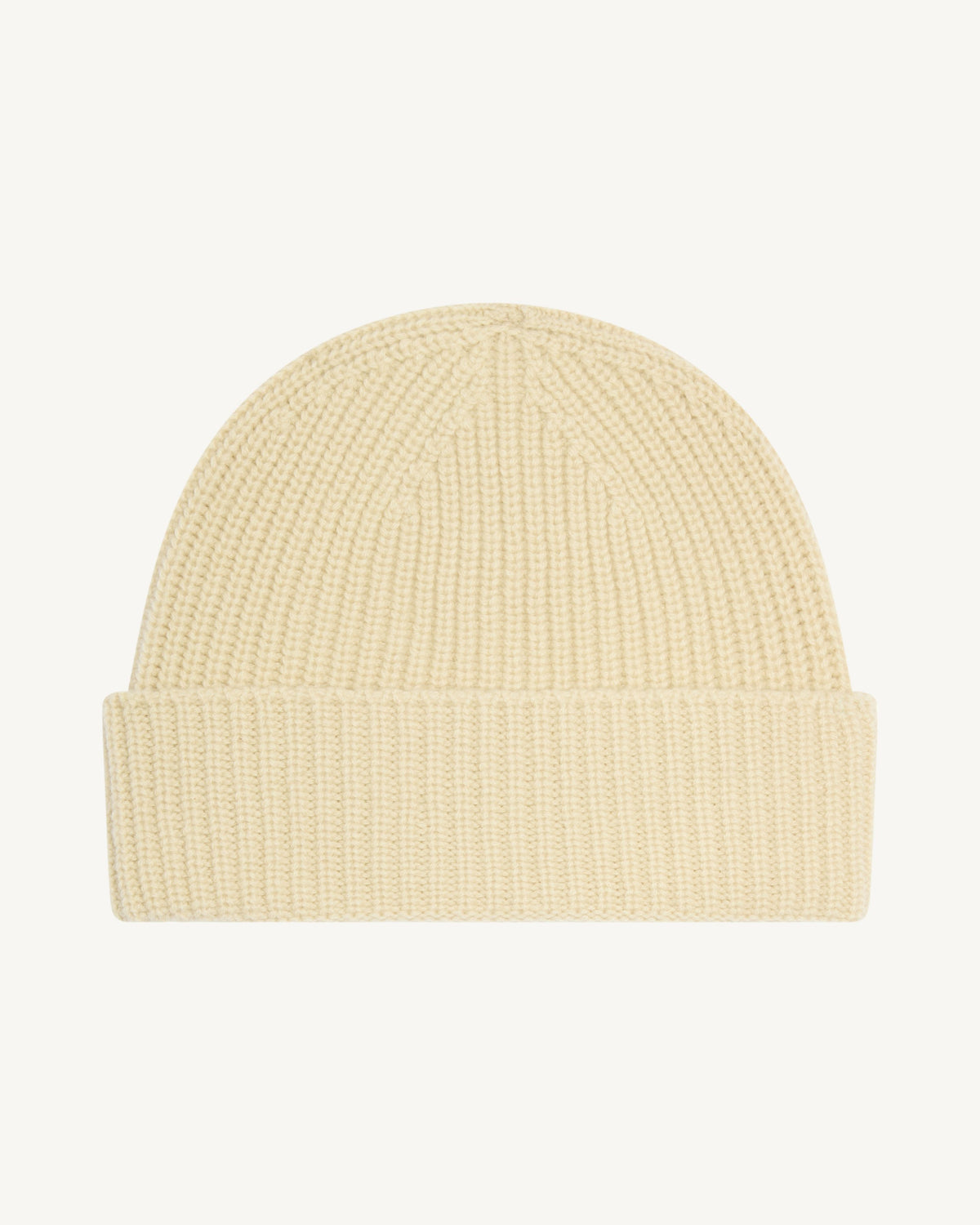 Bonnet à côtes-ECRU VINTAGE-100% cachemire