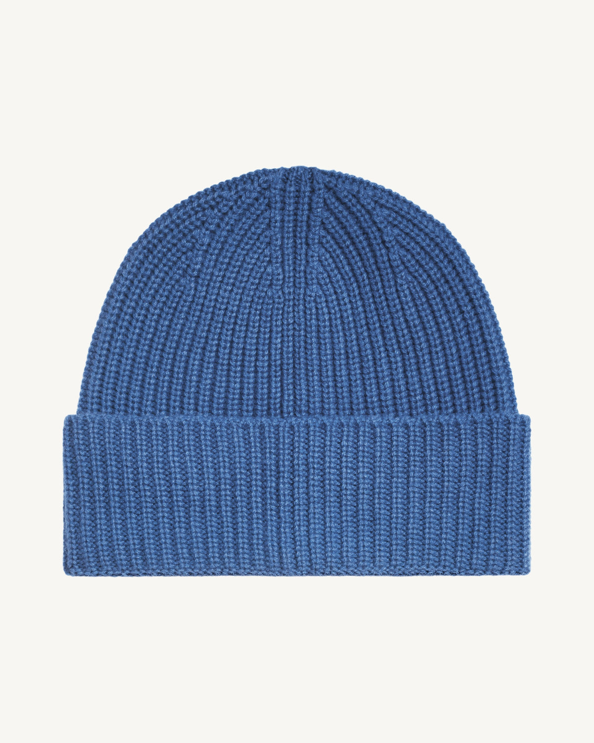 Bonnet à côtes-BLEU DE DELFT-100% cachemire
