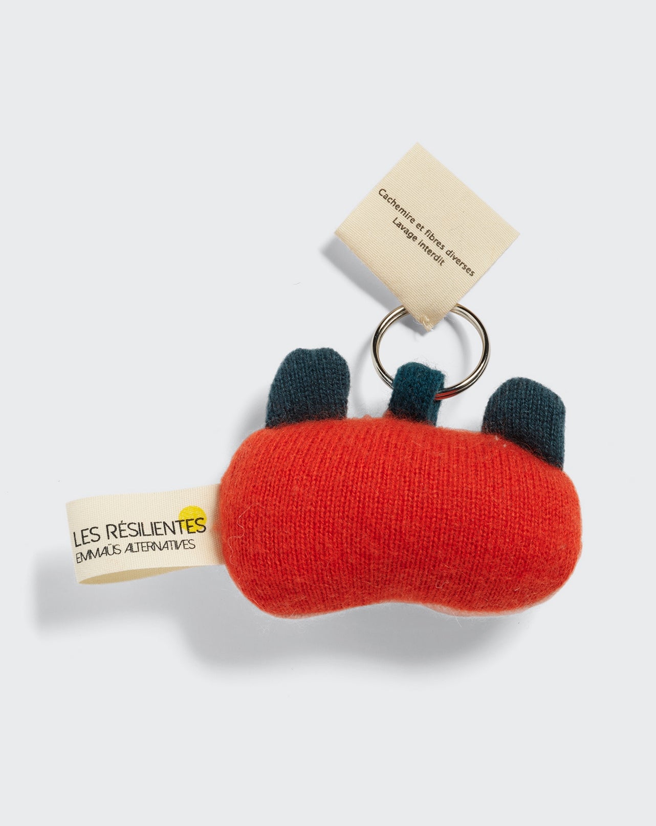Porte clé Eric Bompard x Les Résilientes-ORANGE-Cachemire & fibres diverses