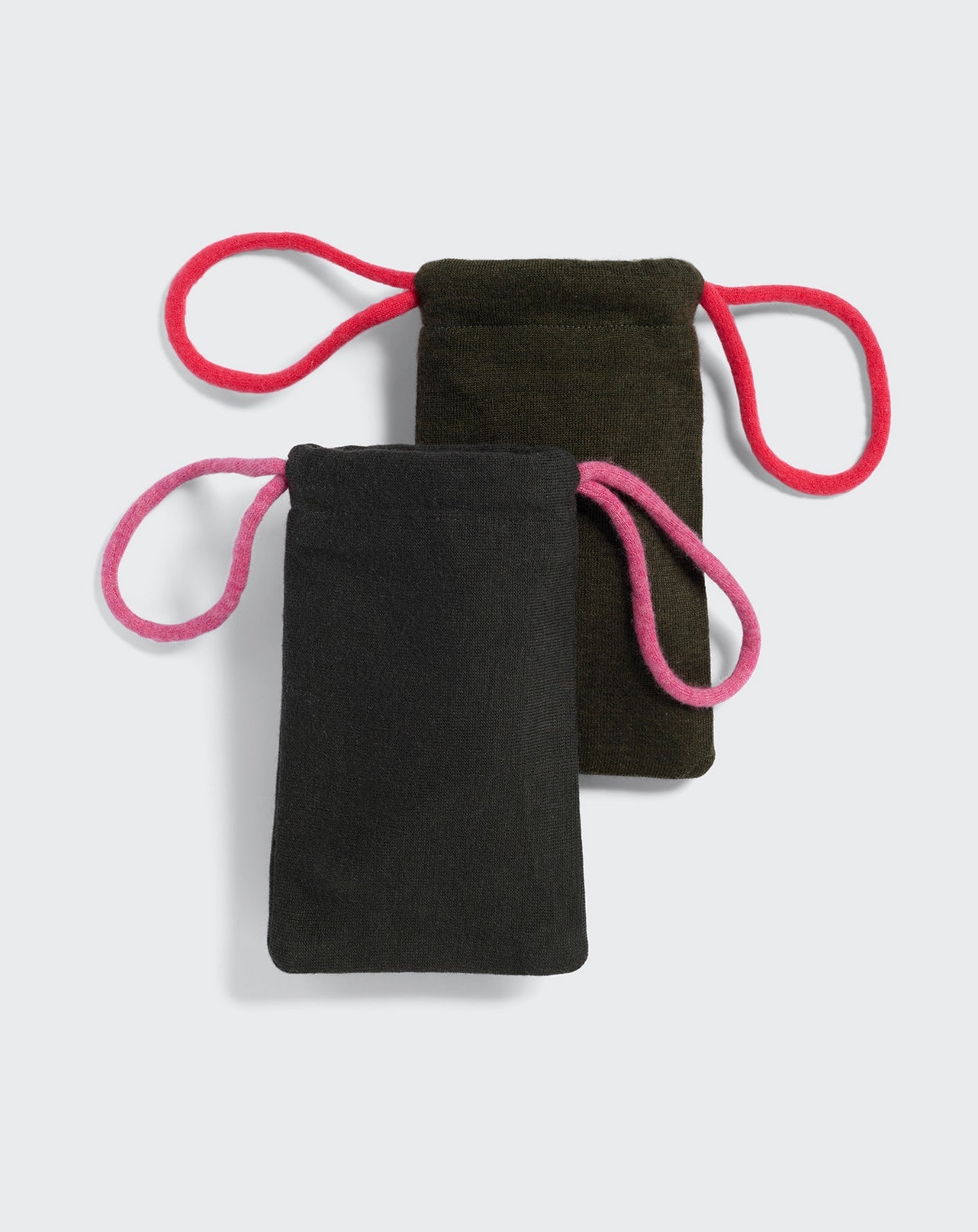 Pochette lunette Eric Bompard x Les Résilientes-KAKI FONCE-Cachemire & fibres diverses