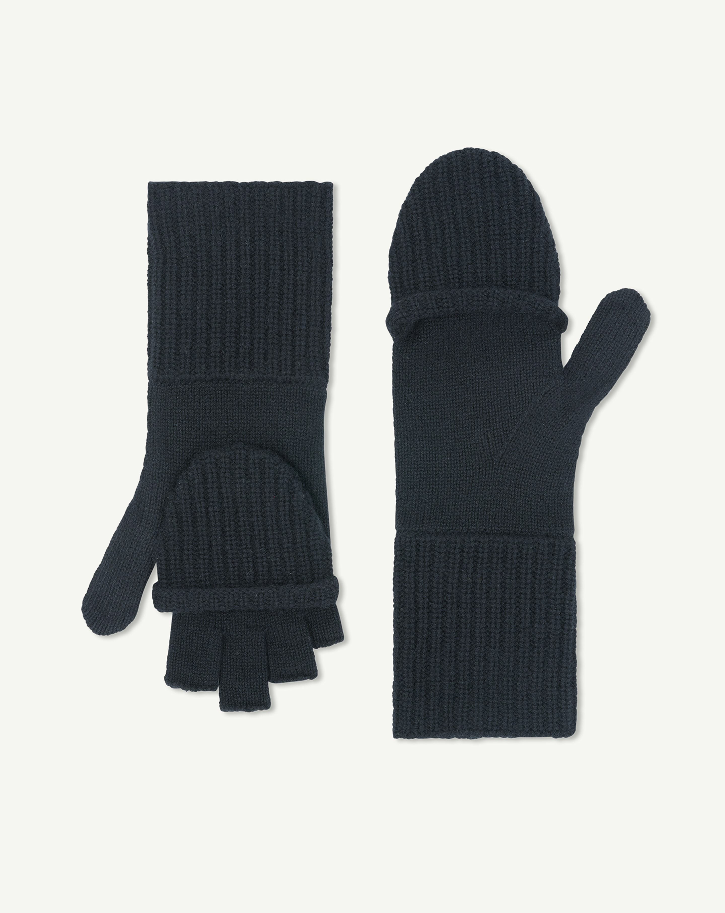 Mitaines à rabat-CHOCOLAT-100% cachemire