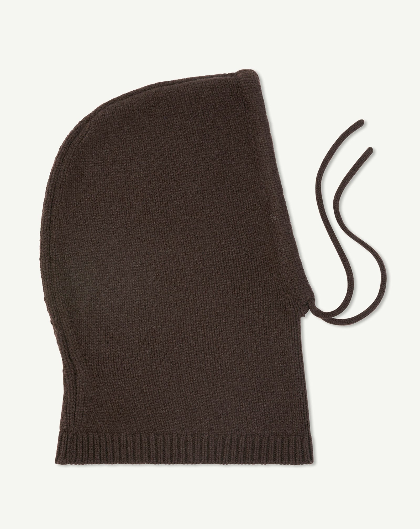 Cagoule à cordons-CHOCOLAT-100% cachemire