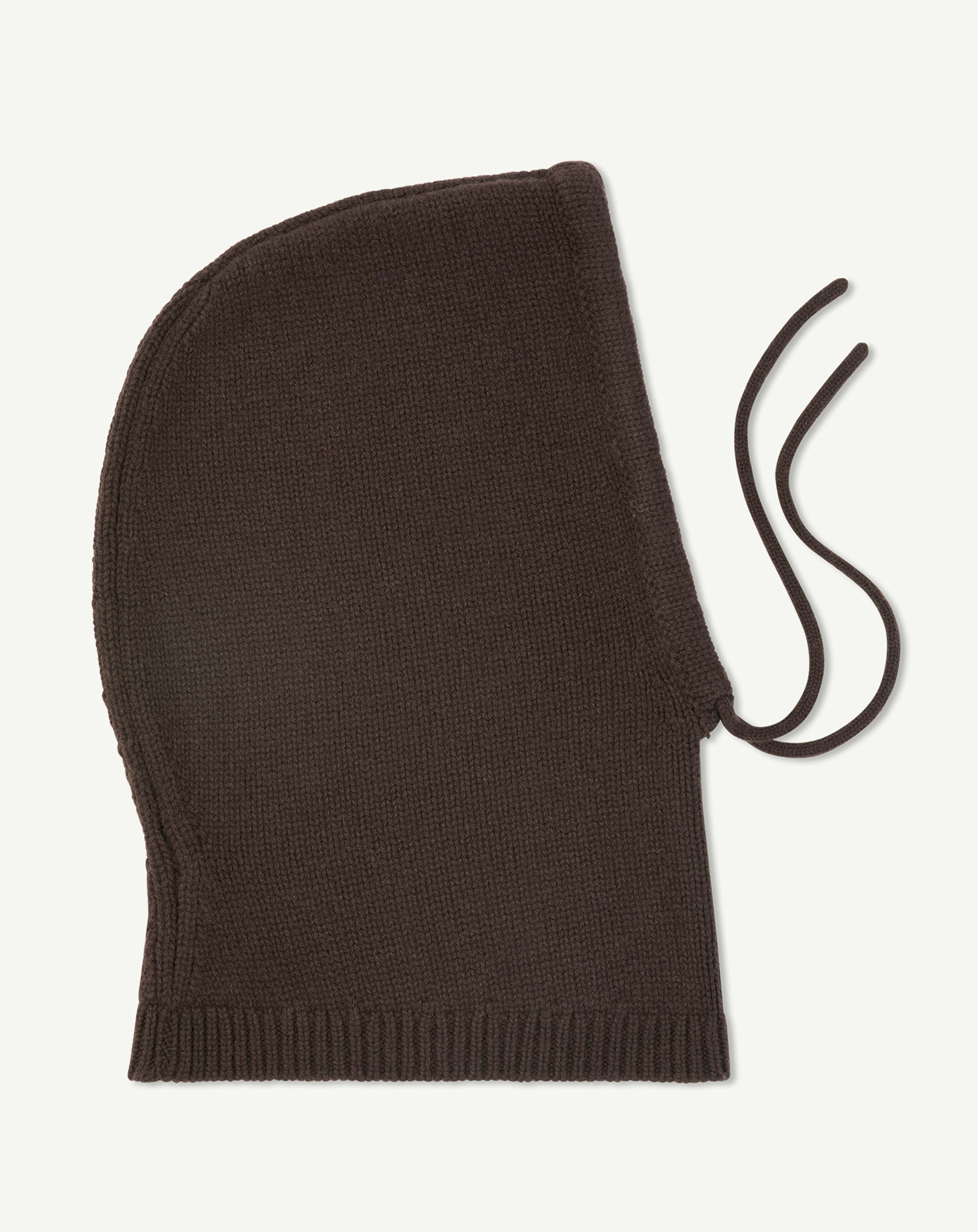 Cagoule à cordons-CHOCOLAT-100% cachemire