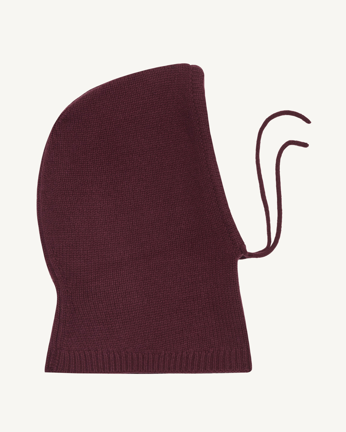 Cagoule à cordons-GRENAT-100% cachemire
