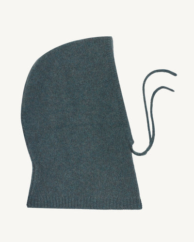 Cagoule à cordons-BLEU GRANIT-100% cachemire