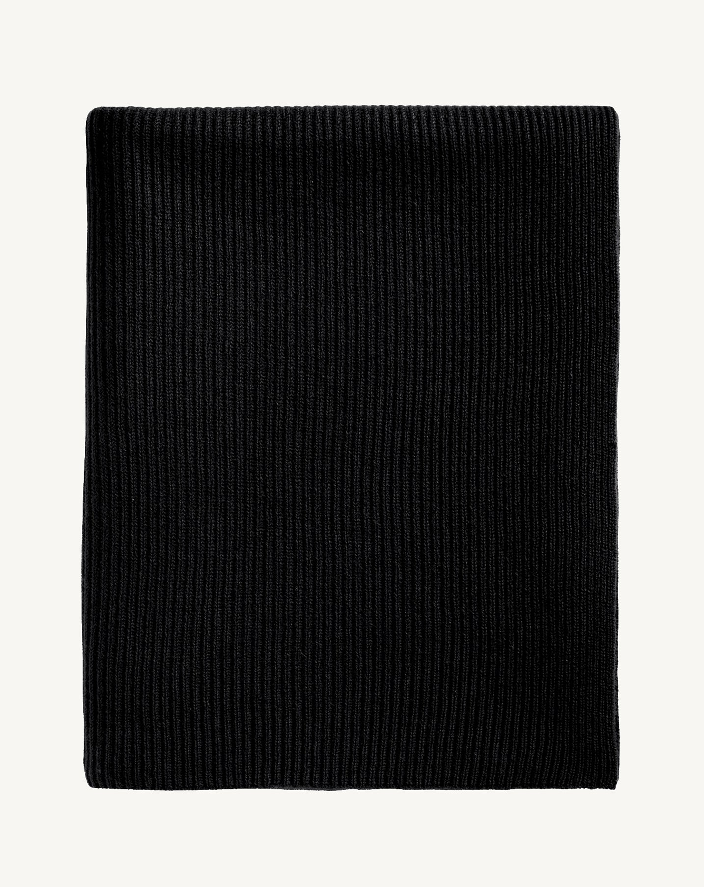 Écharpe en maille à côtes-NOIR-100% cachemire