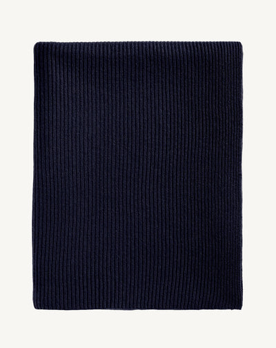 Écharpe en maille à côtes-MARINE-100% cachemire