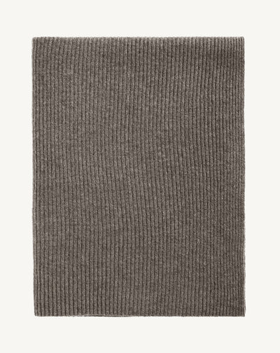 Écharpe en maille à côtes-GRIS METEORITE-100% cachemire