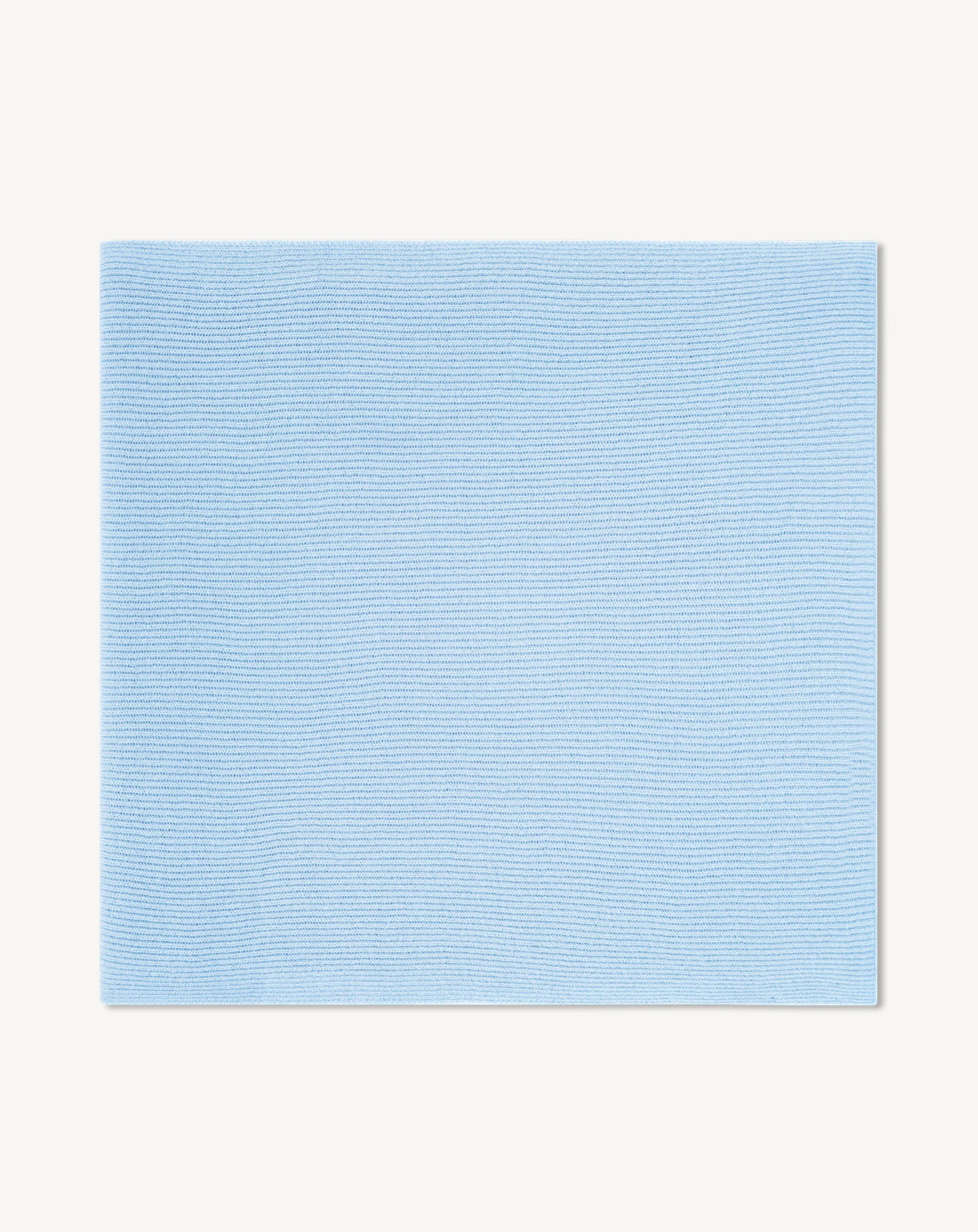 Écharpe en maille à côtes-BLEU CONCORDE-100% cachemire