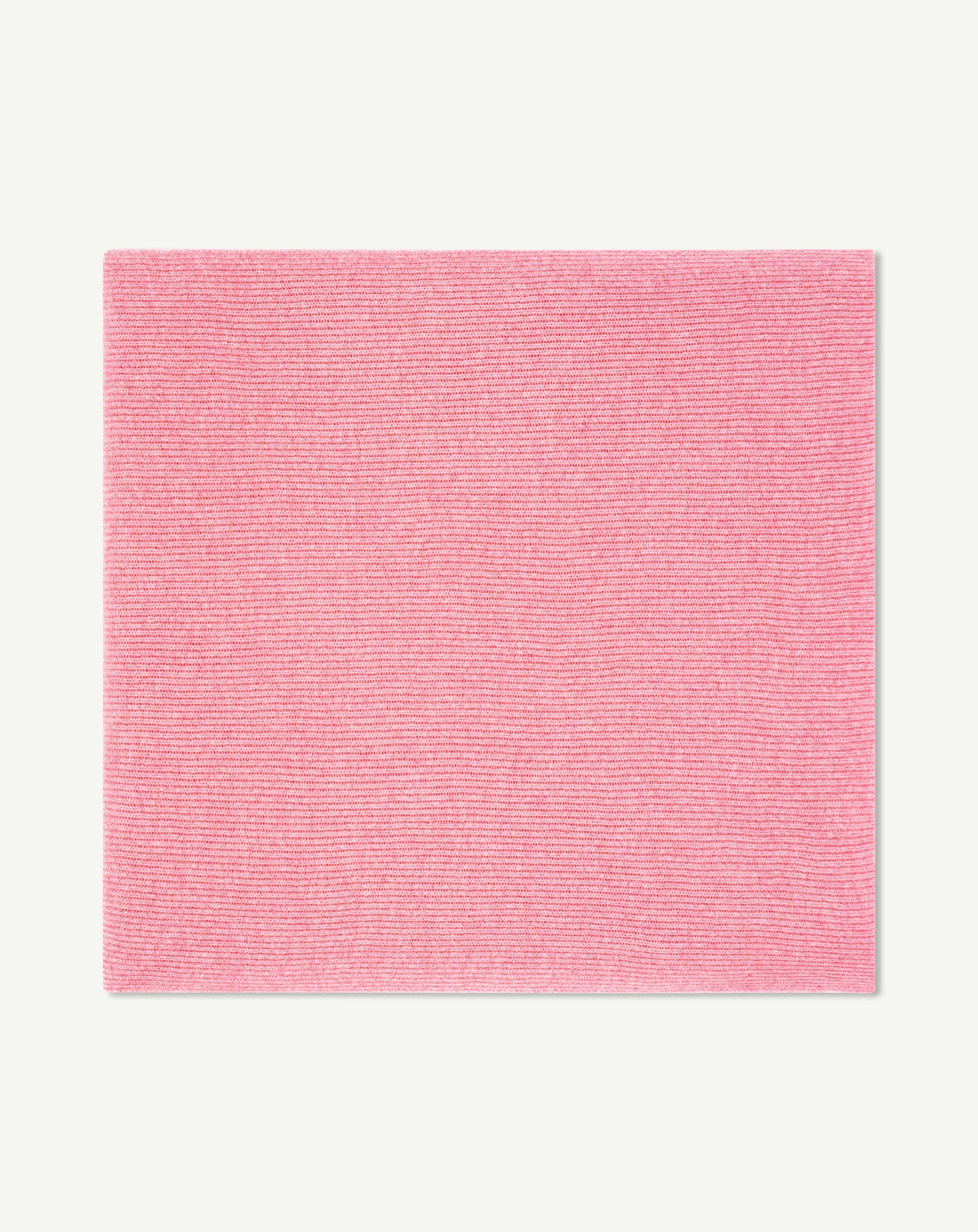 Écharpe en maille à côtes-ROSE CAMEO-100% cachemire