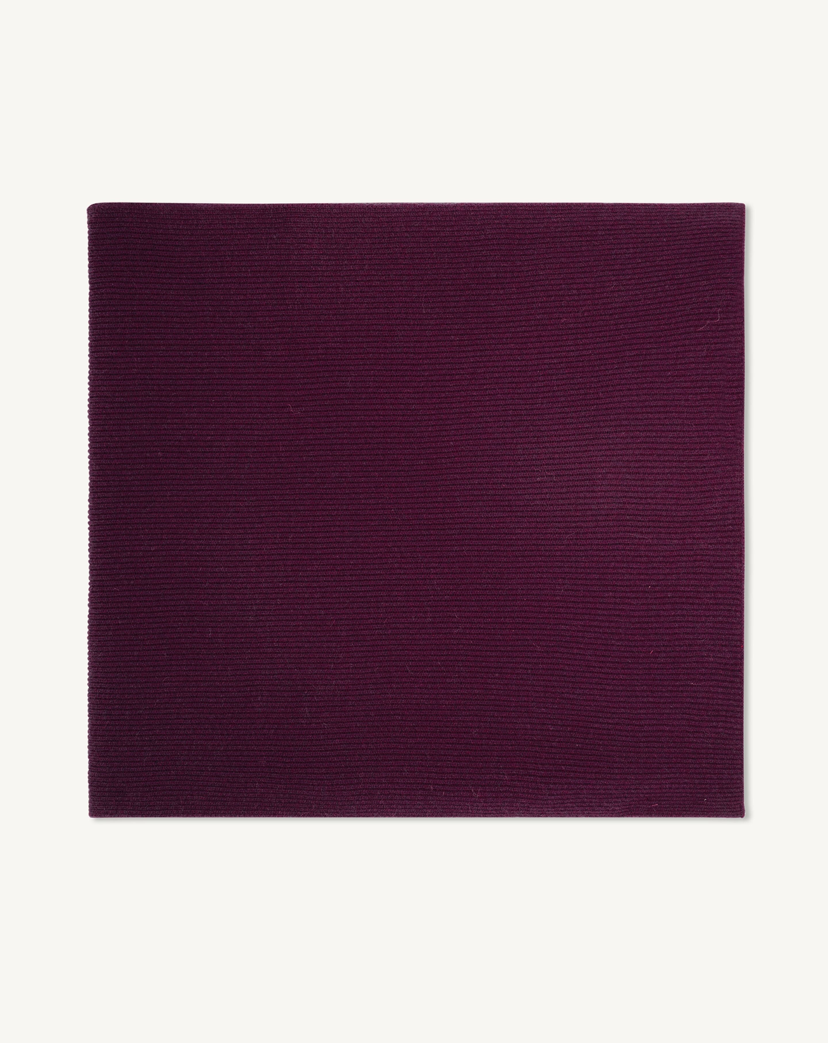 Écharpe en maille à côtes-PRUNE DAMAS-100% cachemire