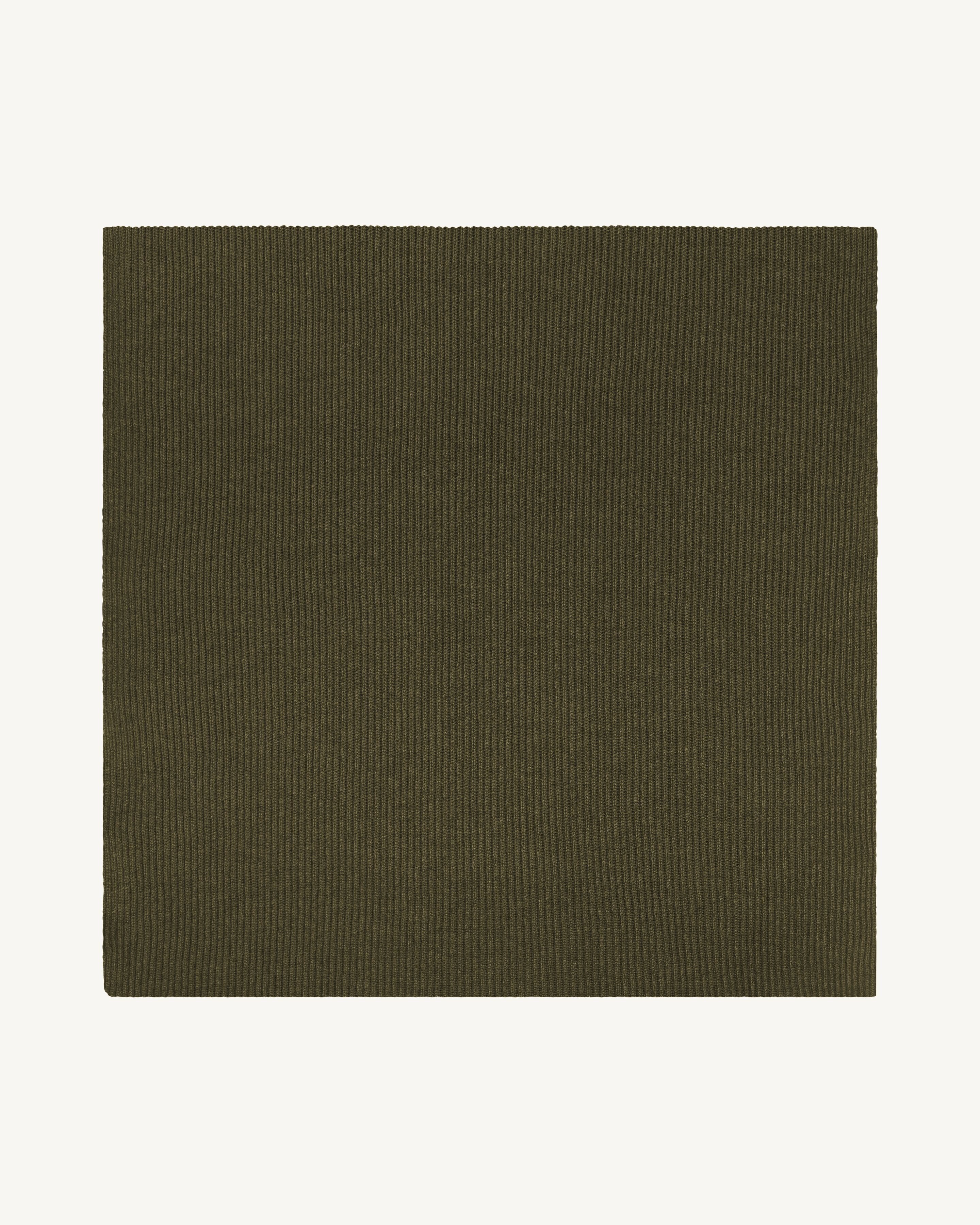 Écharpe en maille à côtes-KAKI KOMBU-100% cachemire