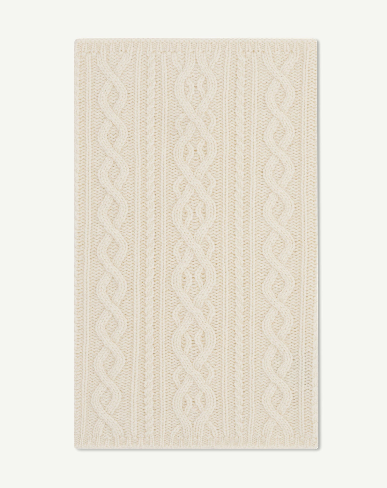 Tour de cou à torsades-ECRU-100% CACHEMIRE