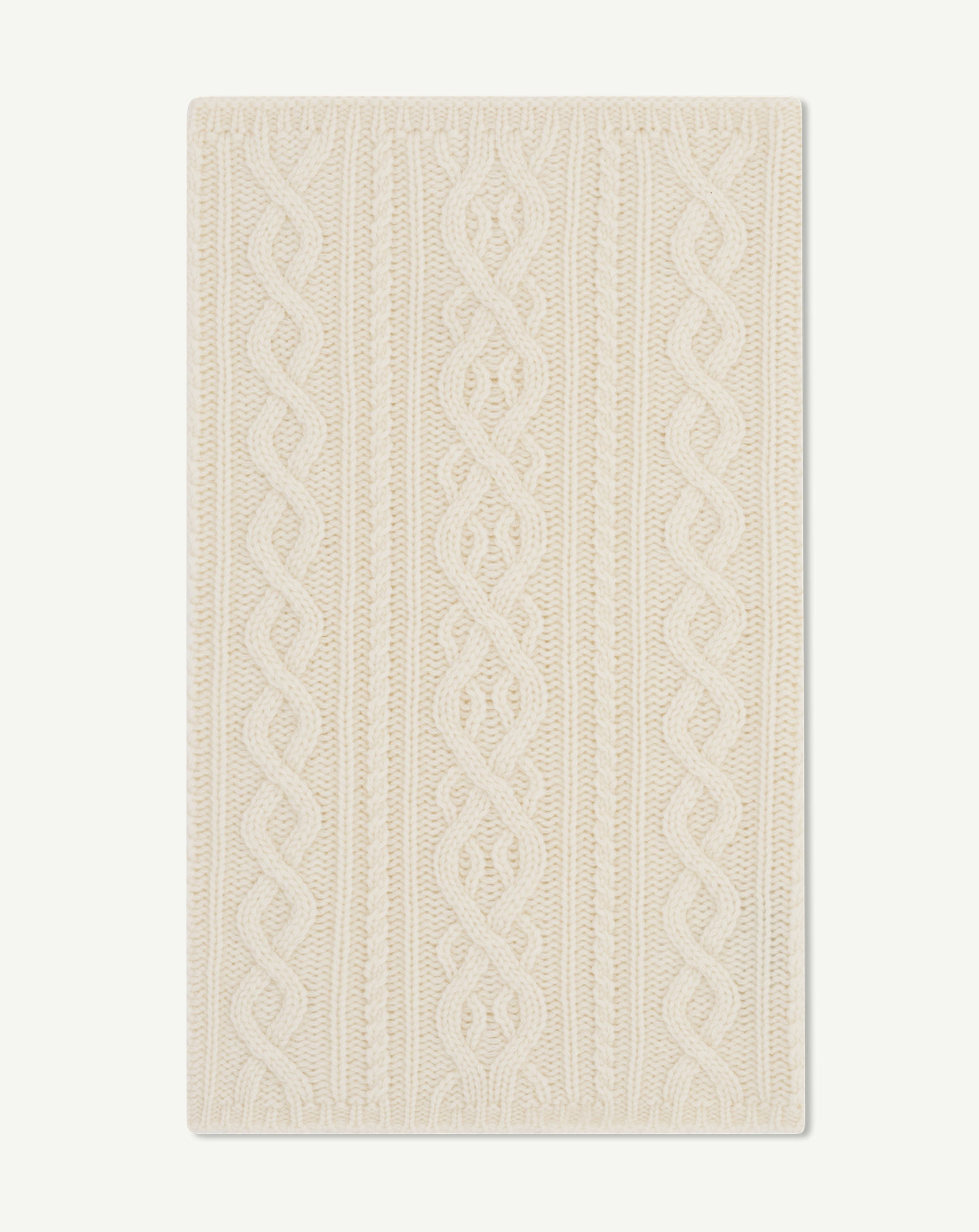 Tour de cou à torsades-ECRU-100% CACHEMIRE