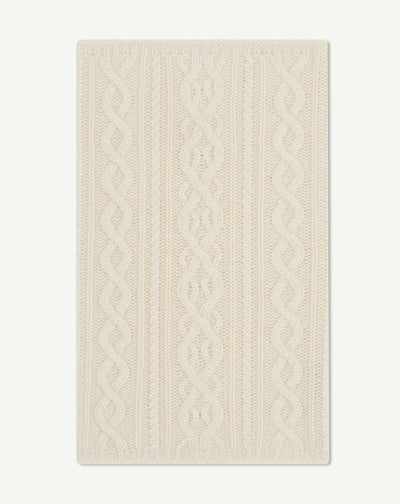 Tour de cou à torsades-ECRU-100% CACHEMIRE