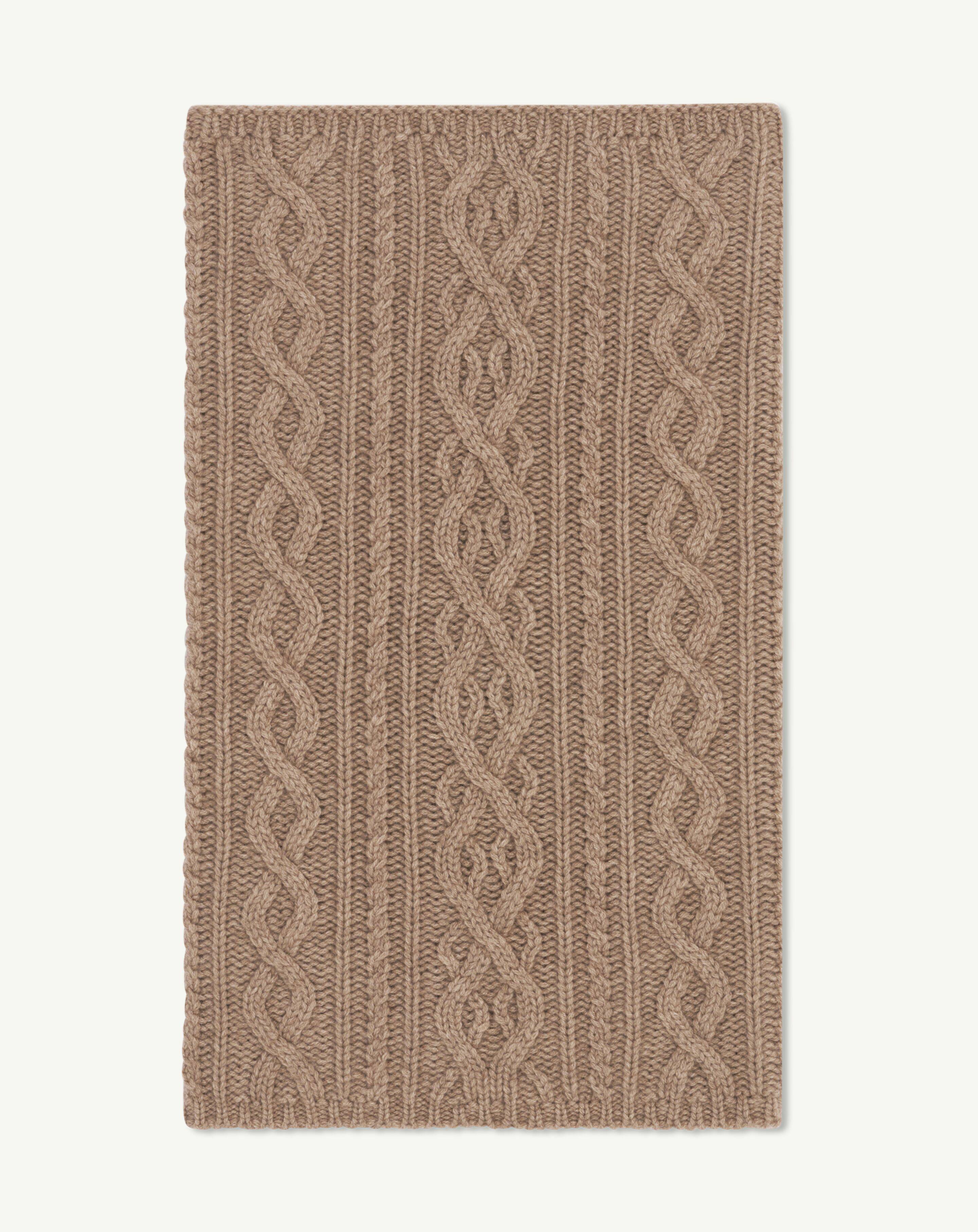 Tour de cou à torsades-GREIGE-100% cachemire