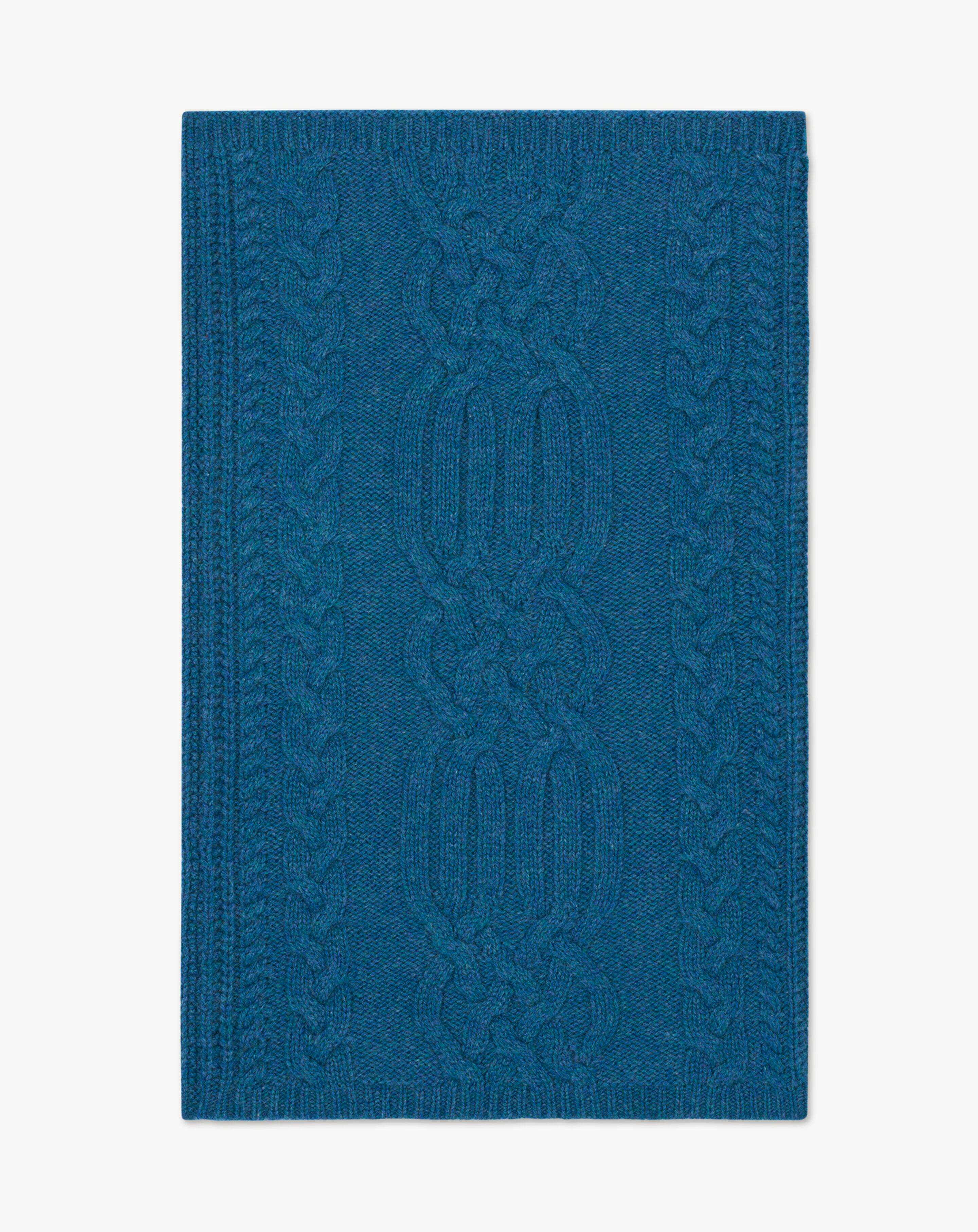 Cable-knit neck warmer in Cashmere Mix canoe blue | Eric Bompard
