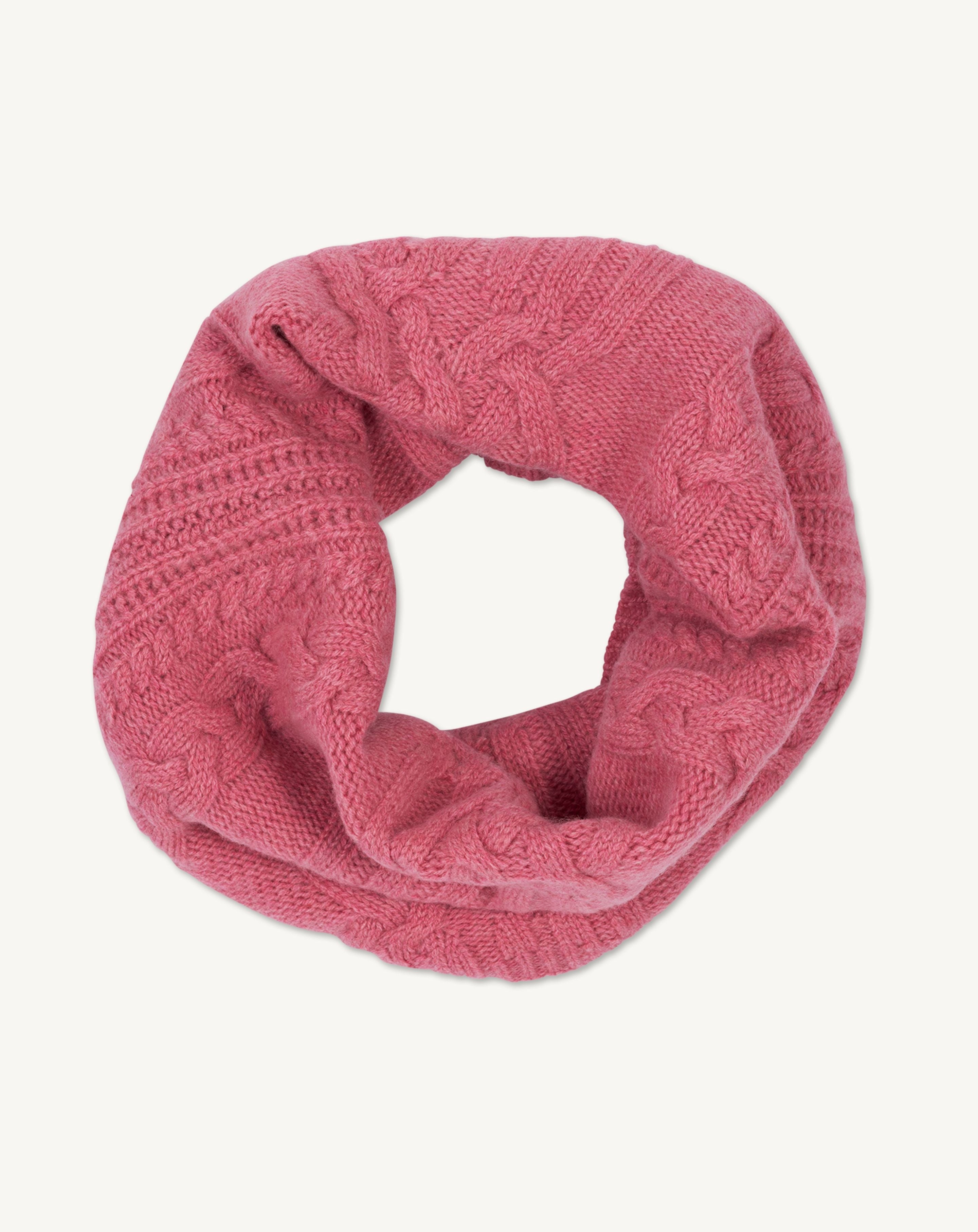 Tour de cou à torsades les 40 ans-ROSE CAMEO-100% cachemire