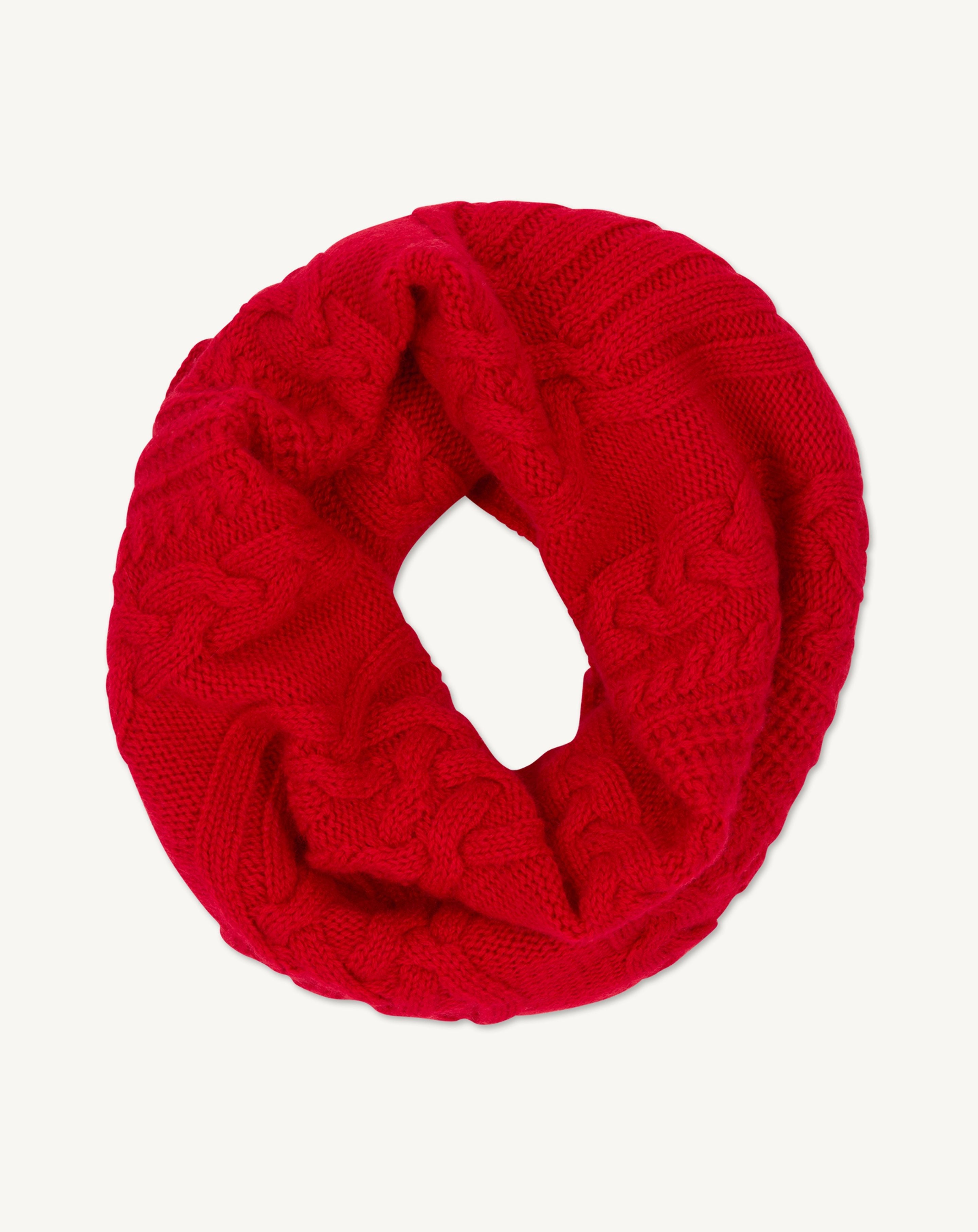 Tour de cou à torsades les 40 ans-ROUGE QUARANTE-100% cachemire