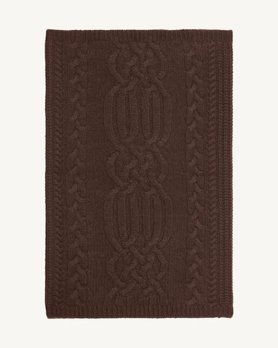 Tour de cou à torsades-CHOCOLAT-100% cachemire