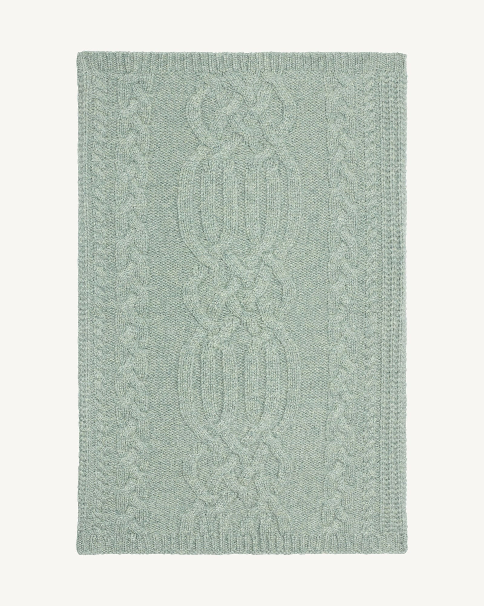 Tour de cou à torsades-VERT DE GRIS-100% cachemire