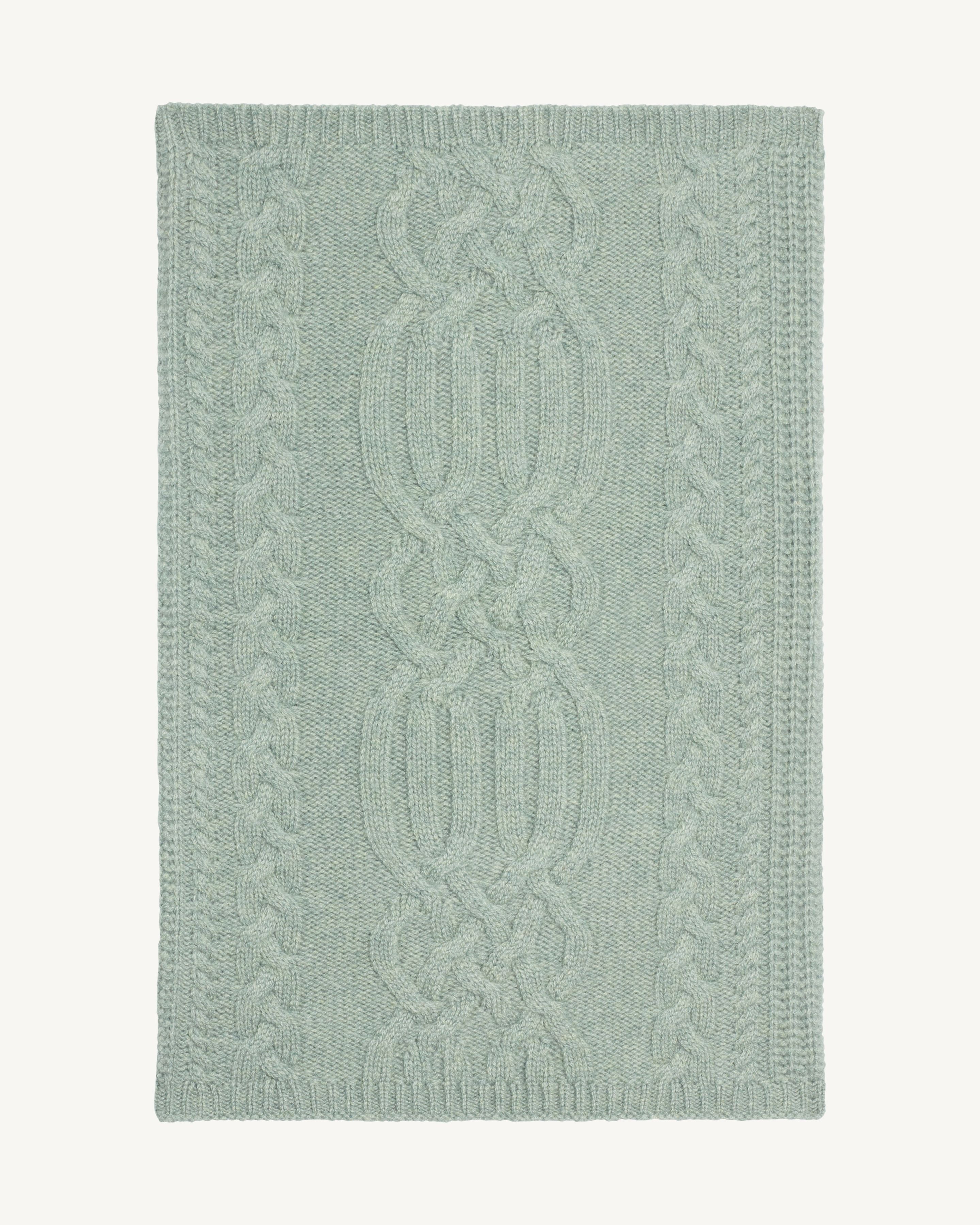 Tour de cou à torsades-VERT DE GRIS-100% cachemire