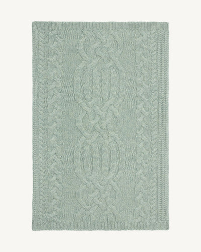 Tour de cou à torsades-VERT DE GRIS-100% cachemire
