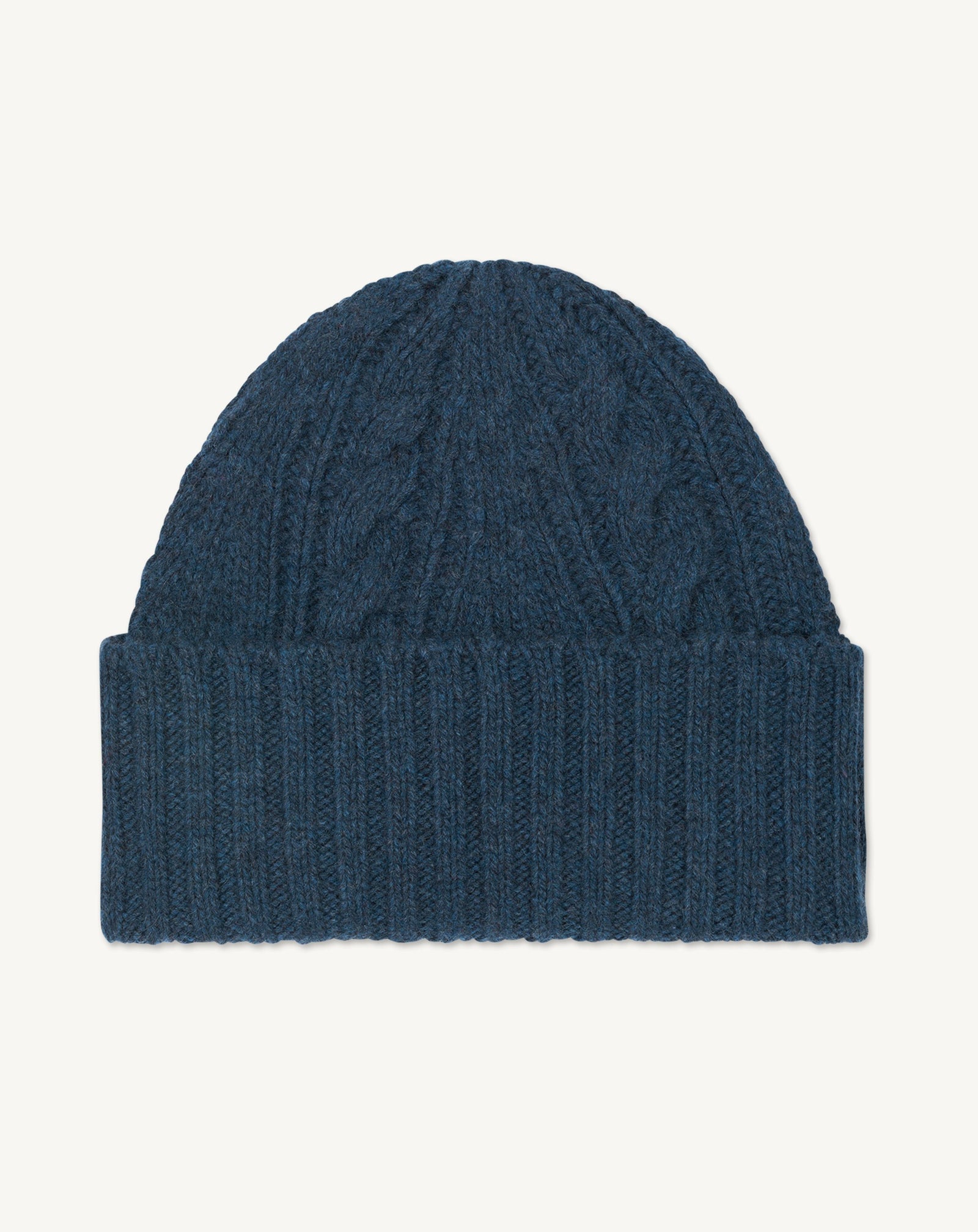 Bonnet à torsades les 40 ans-BLEU CALYPSO-100% cachemire