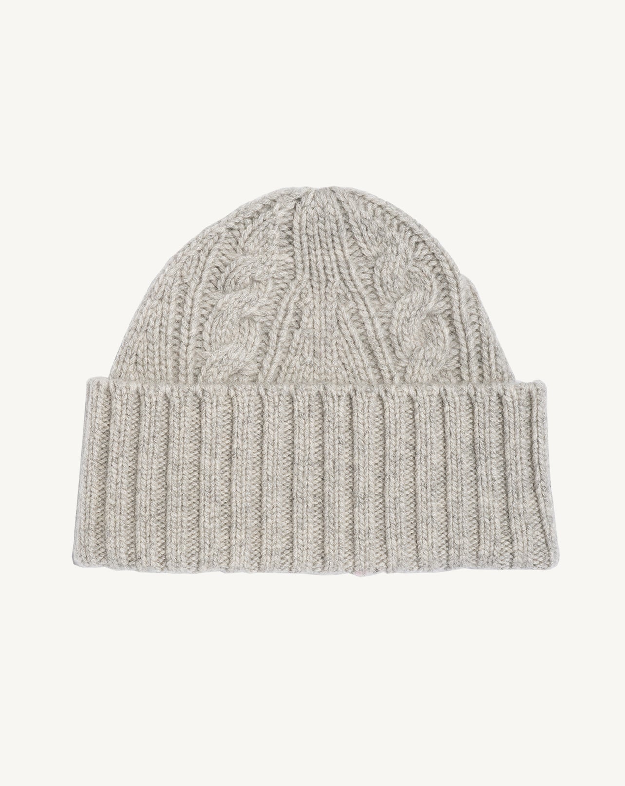 Bonnet à torsades-GRIS ARGENTE-100% cachemire