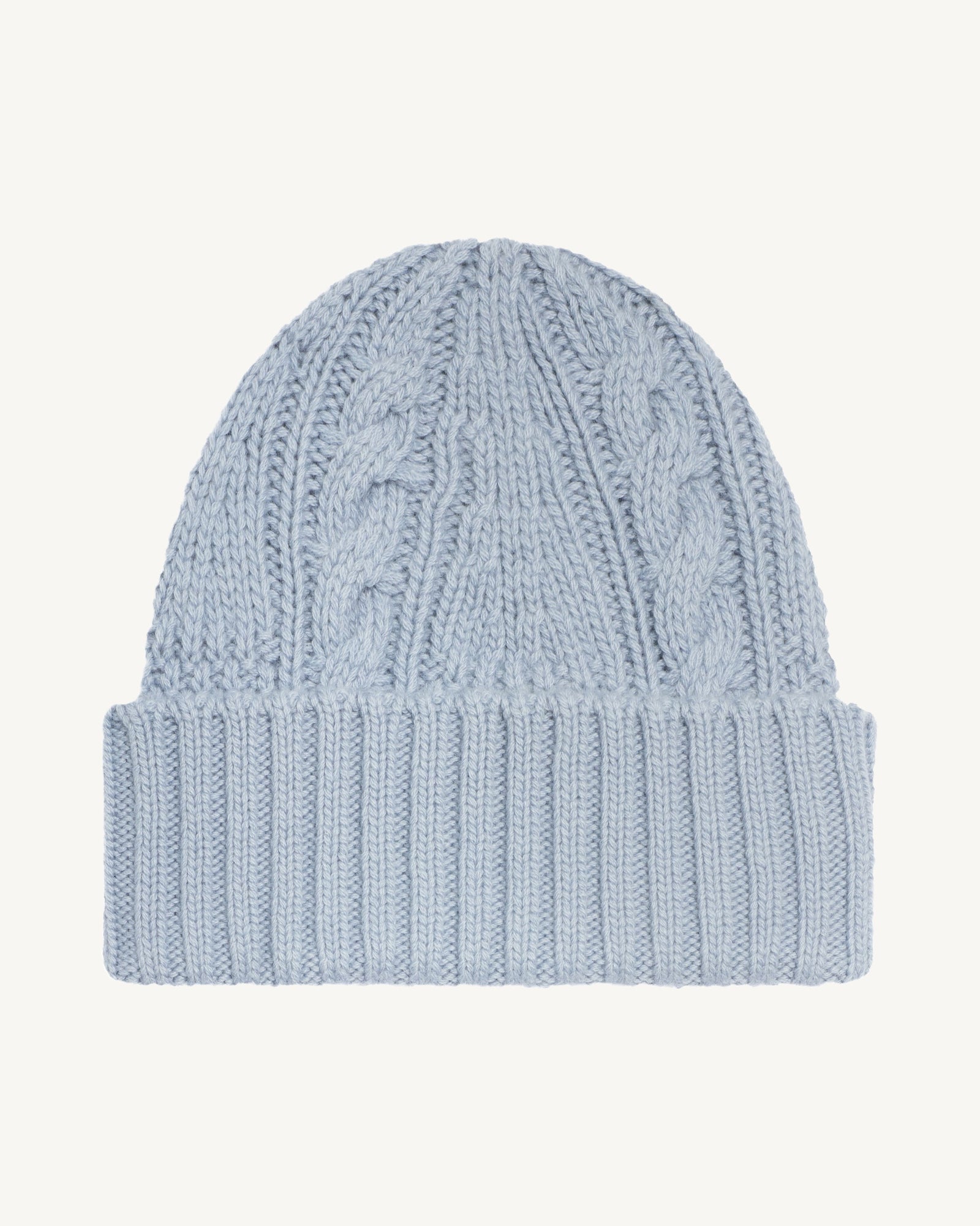Bonnet à torsades-BLEU GLACIER-100% cachemire