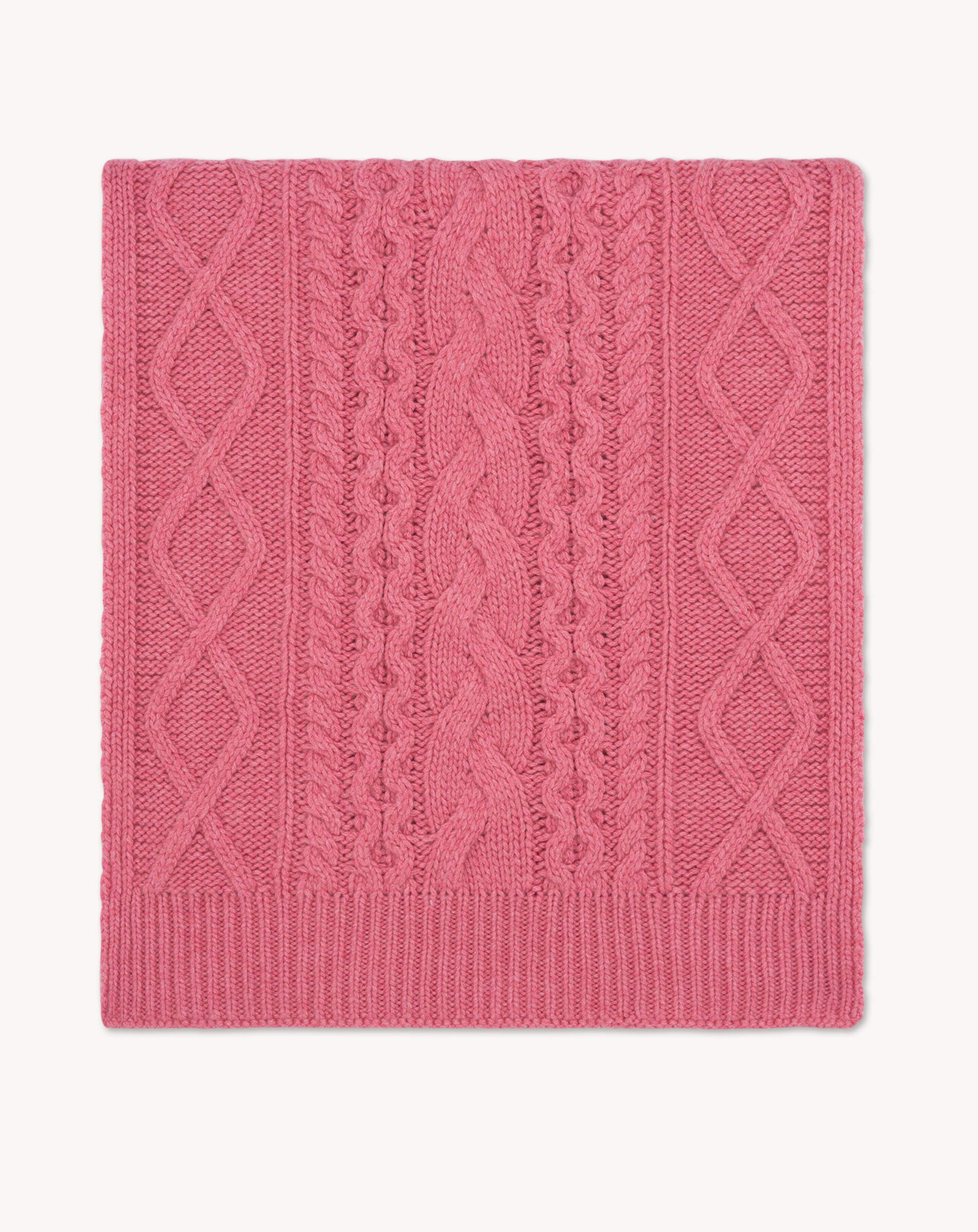Cable-knit scarf in Cashmere Mix cameo pink | Eric Bompard
