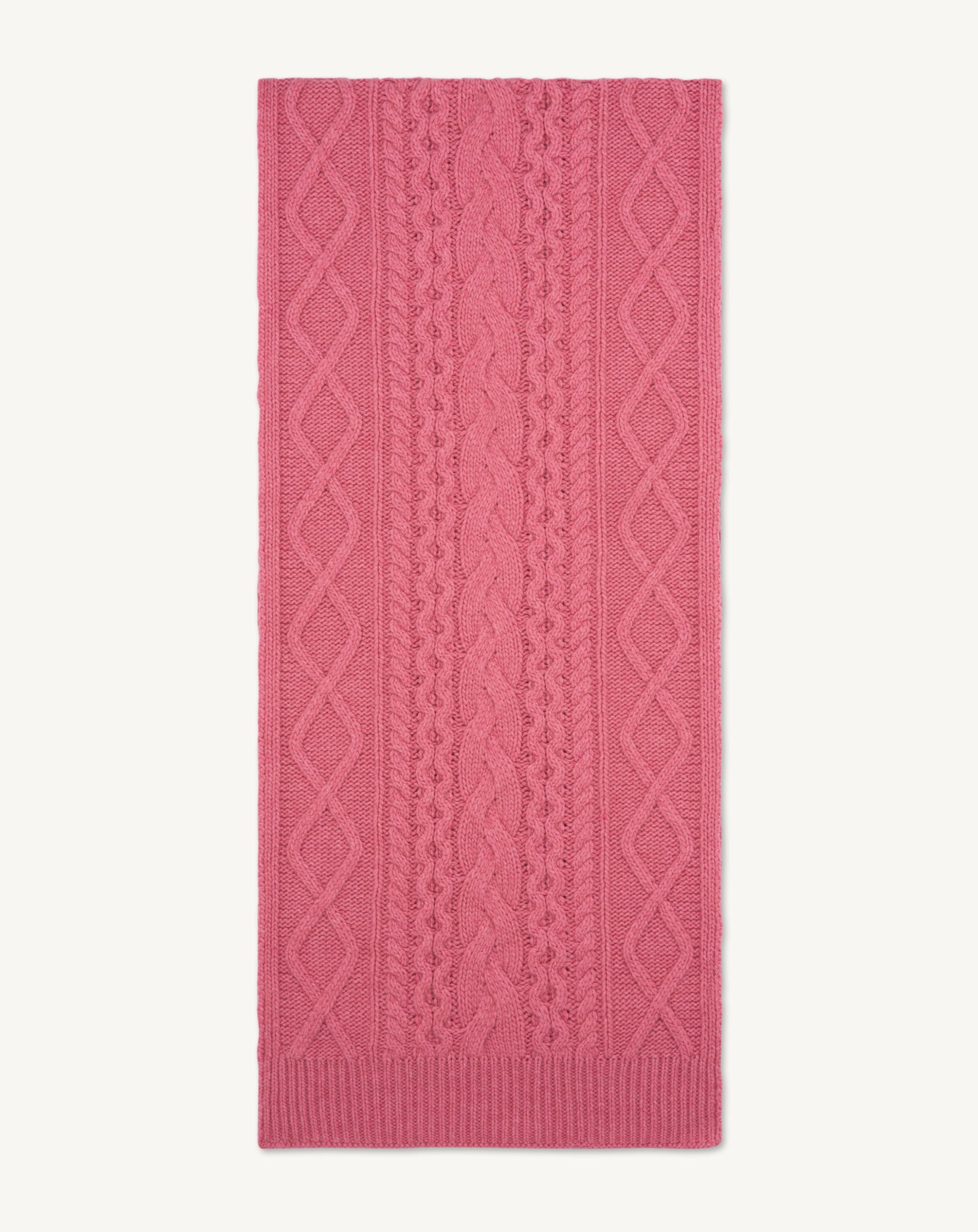 Cable-knit scarf in Cashmere Mix cameo pink | Eric Bompard