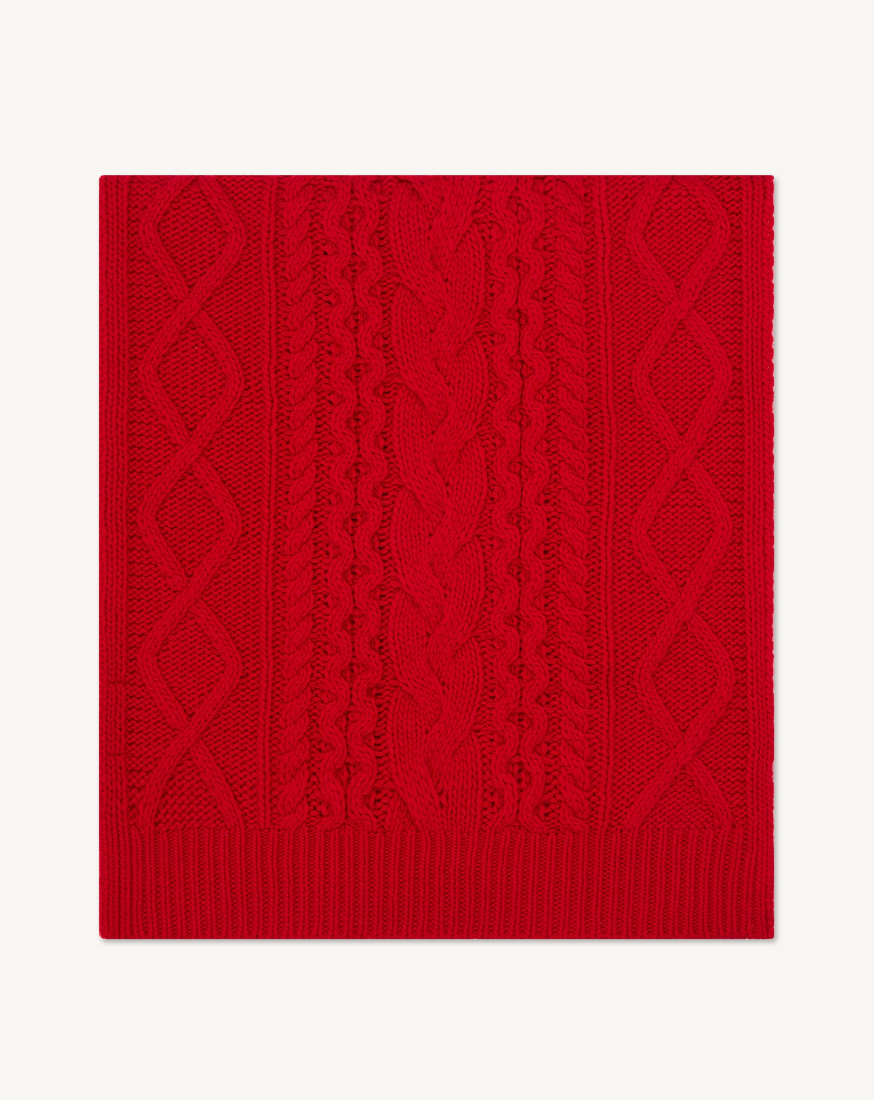 Echarpe à torsades les 40 ans-ROUGE QUARANTE-100% cachemire