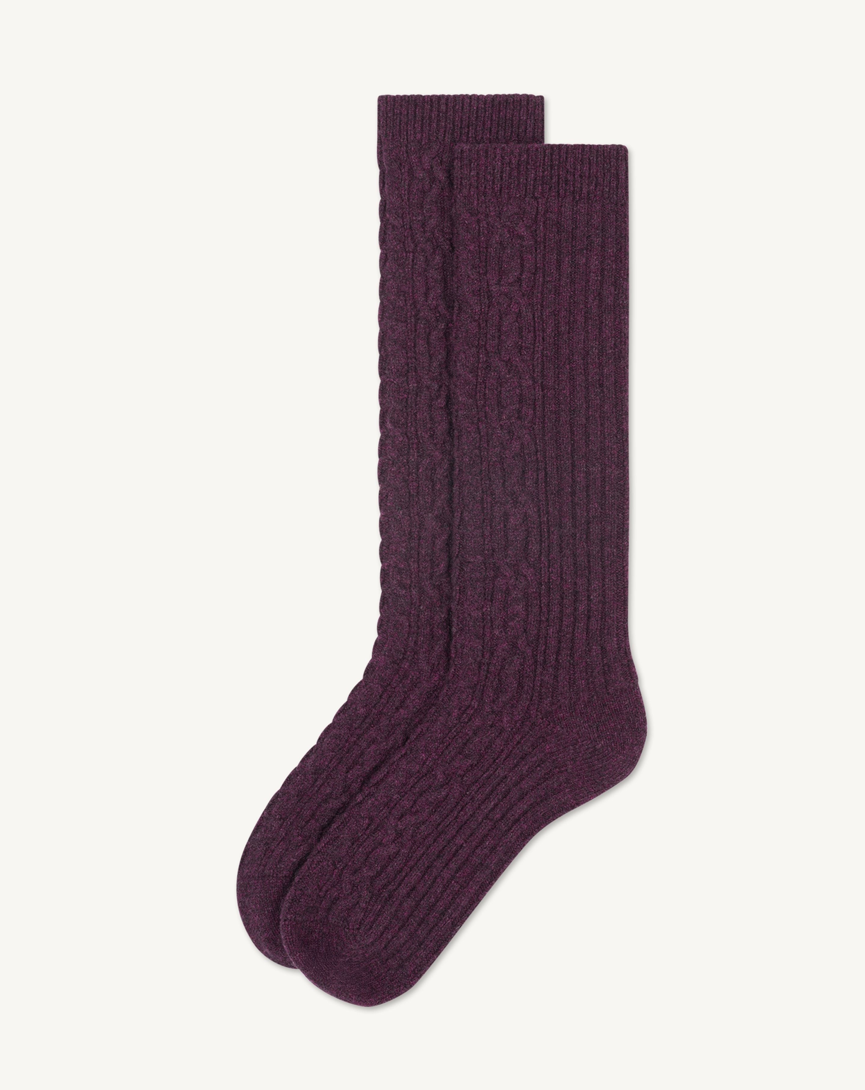 Chaussettes à torsades - les 40 ans-MURE-95% cachemire 5% elasthanne