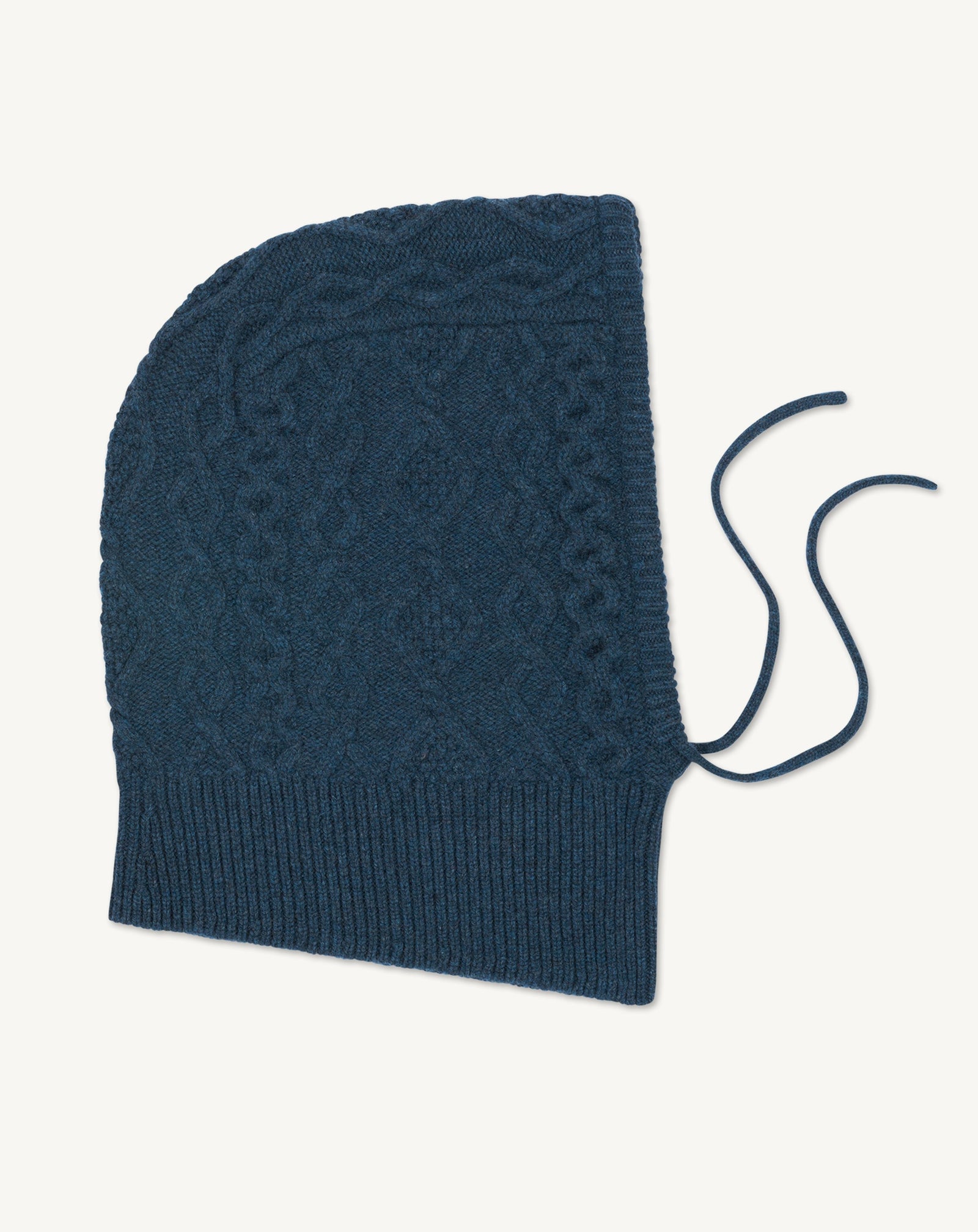 Cagoule à torsades les 40 ans-BLEU CALYPSO-100% cachemire