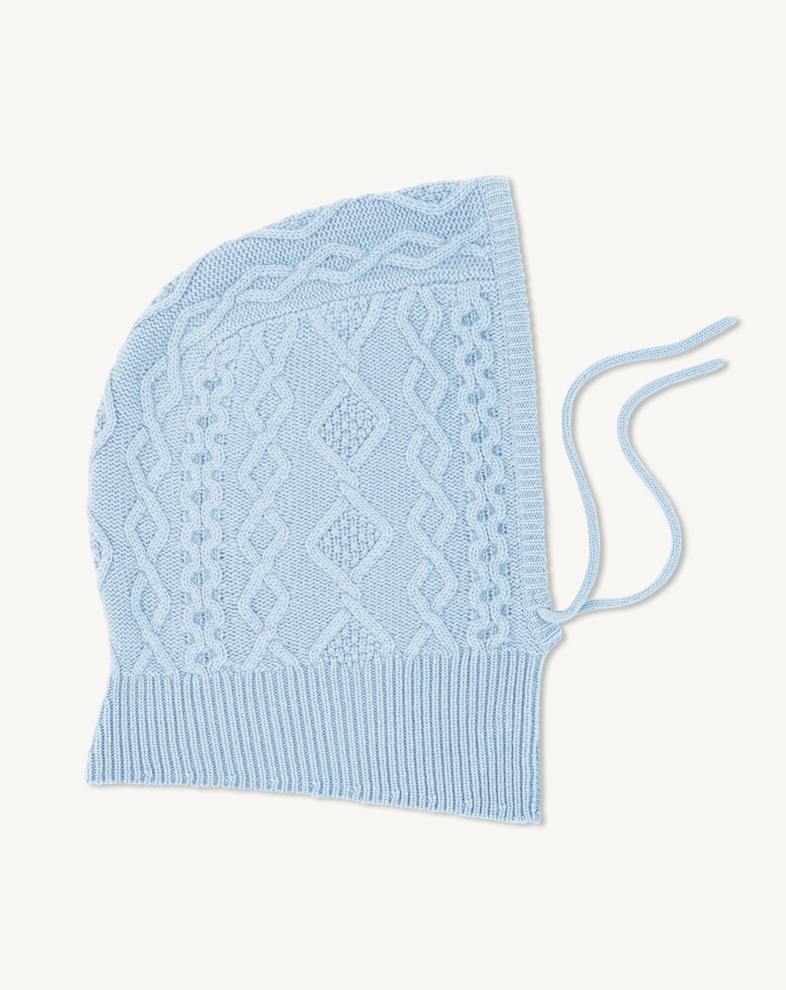 Cagoule à torsades-BLEU CONCORDE-100% cachemire