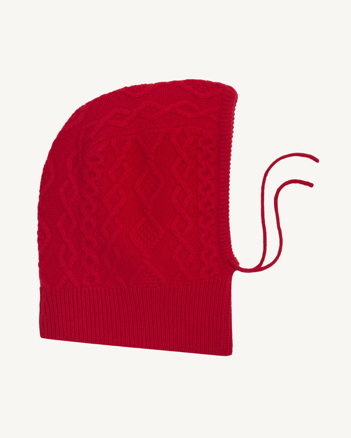 Cagoule à torsades-ROUGE QUARANTE-100% cachemire