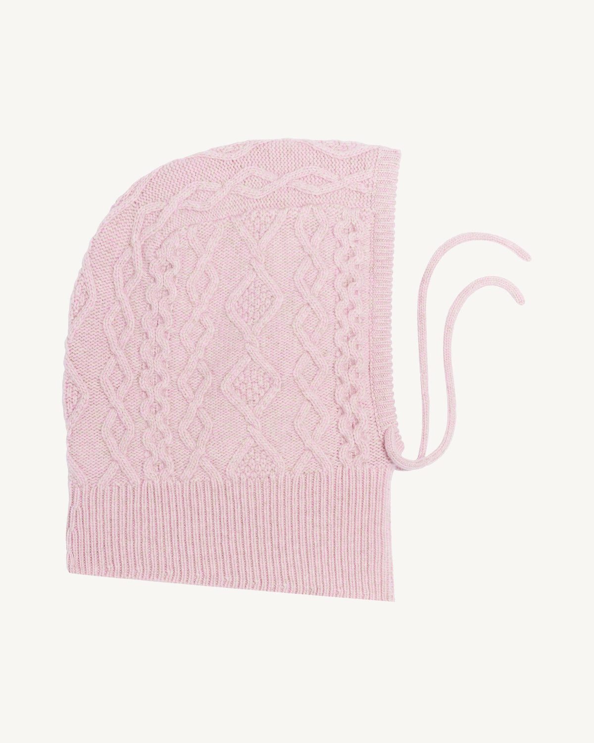 Cagoule à torsades-ROSE VIF/TOURTERELLE-100% cachemire