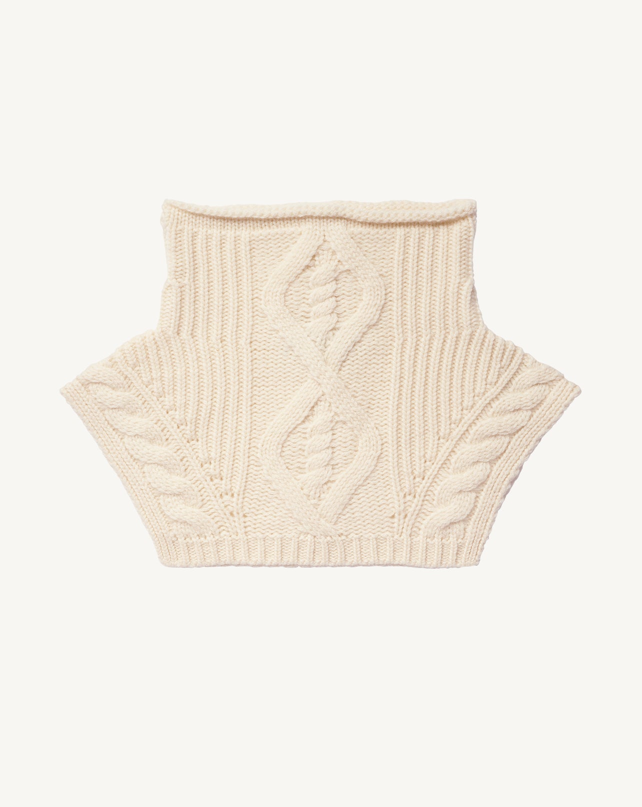 Plastron à torsades-ECRU-100% cachemire