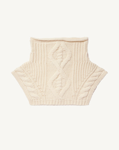 Plastron à torsades-ECRU-100% cachemire