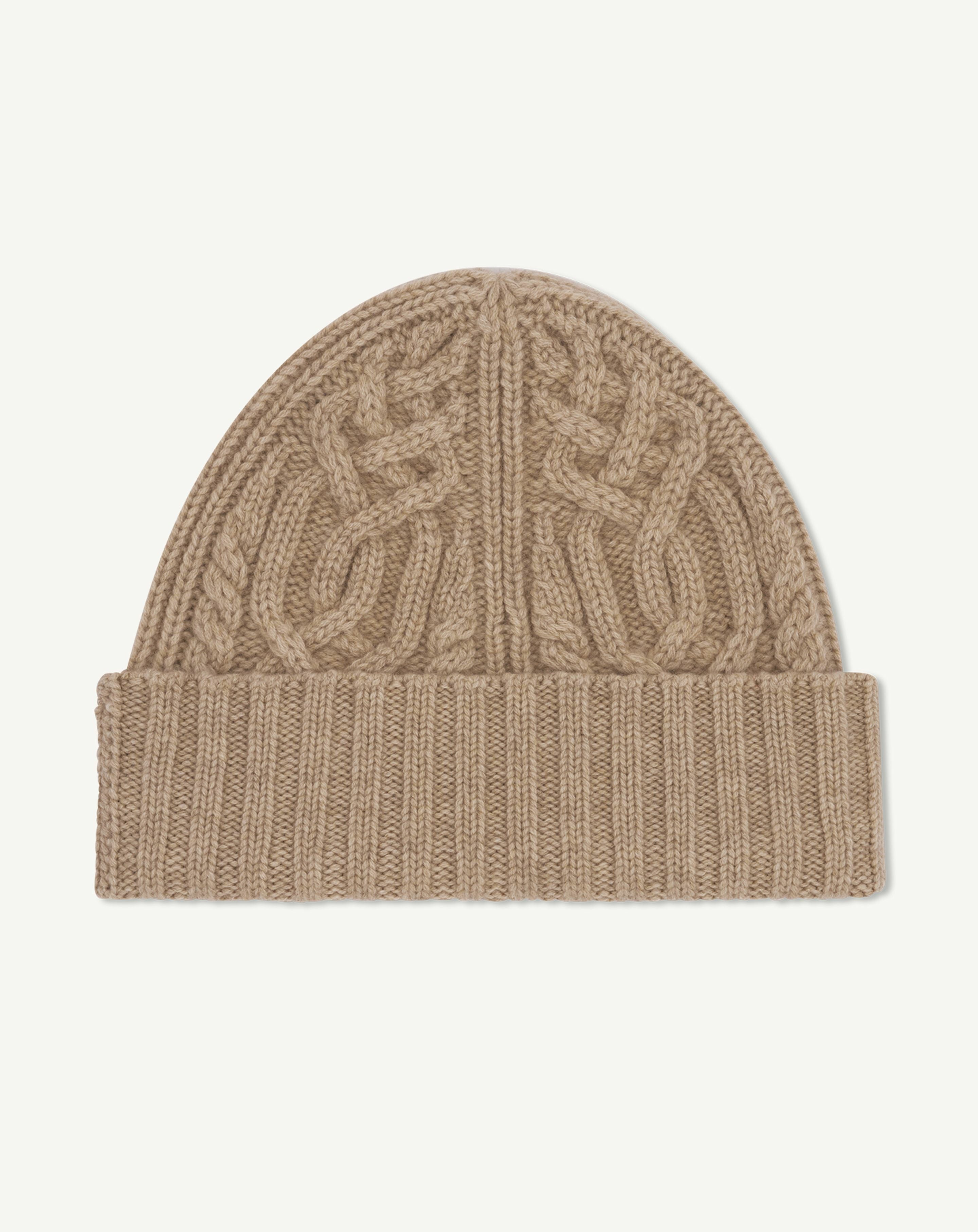 Bonnet à torsades-GALET-100% cachemire