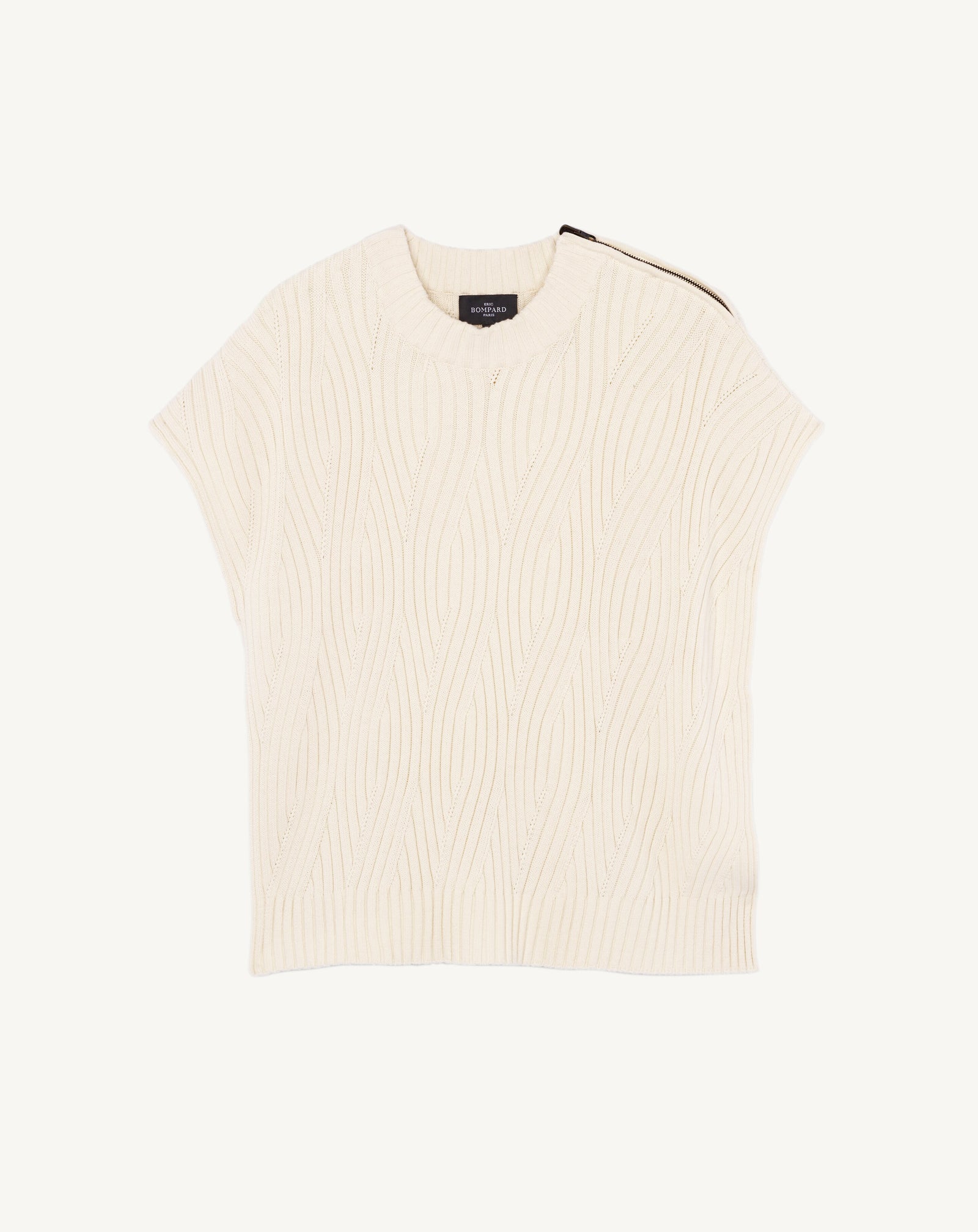 Poncho à torsades-NATUREL-85% pima coton 15% cachemire