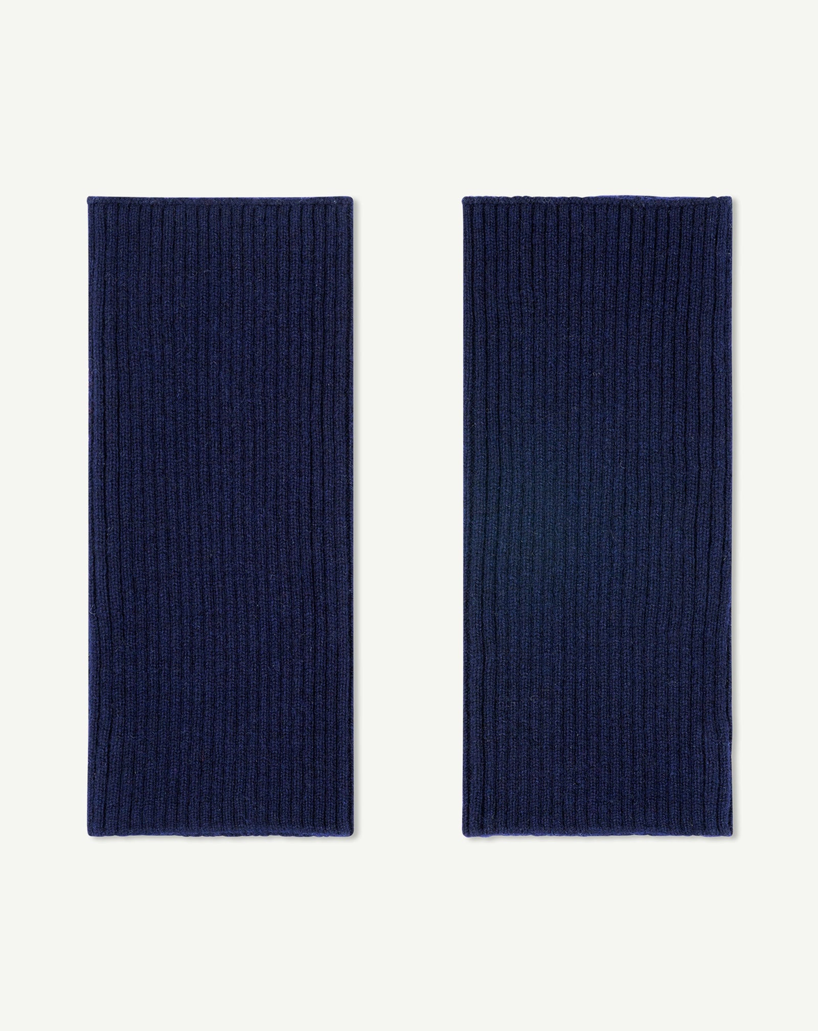 Mitaines courtes à côtes-MARINE-100% cachemire